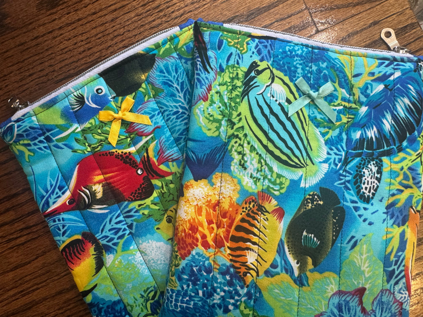 Ocean Life | E-Reader Pouch | Handmade Kindle Sleeve | Padded E-Reader Case | 8x10 Cotton Kindle Pouch | Paperwhite Sleeve | Book Lover Gift | Tablet Sleeve | Zippered E-Reader Cover