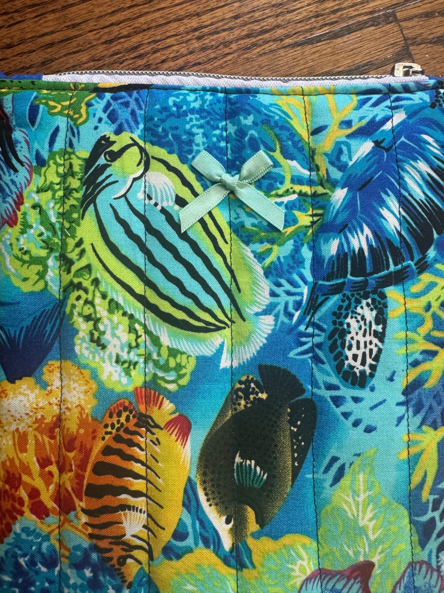 Ocean Life | E-Reader Pouch | Handmade Kindle Sleeve | Padded E-Reader Case | 8x10 Cotton Kindle Pouch | Paperwhite Sleeve | Book Lover Gift | Tablet Sleeve | Zippered E-Reader Cover