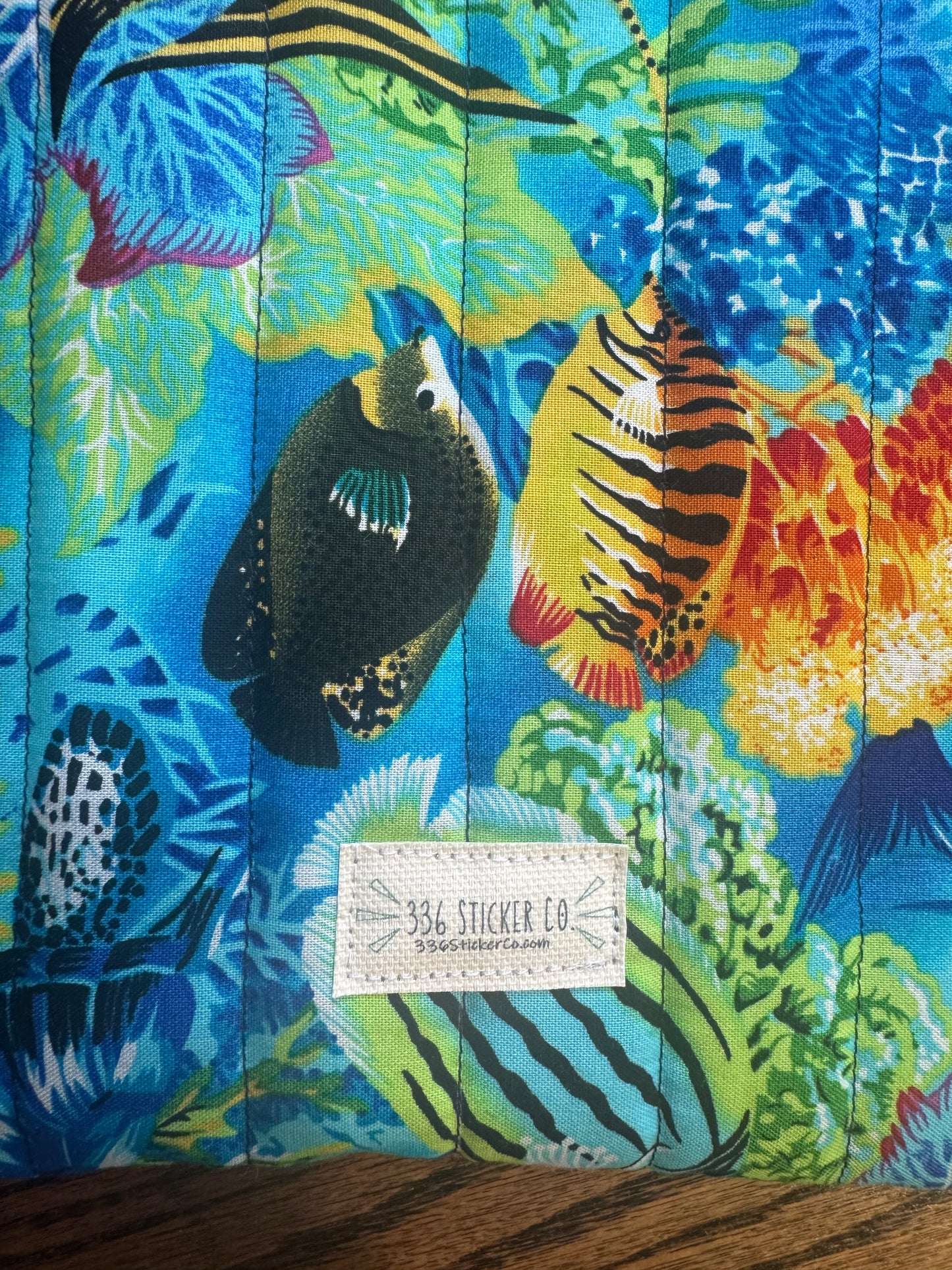 Ocean Life | E-Reader Pouch | Handmade Kindle Sleeve | Padded E-Reader Case | 8x10 Cotton Kindle Pouch | Paperwhite Sleeve | Book Lover Gift | Tablet Sleeve | Zippered E-Reader Cover