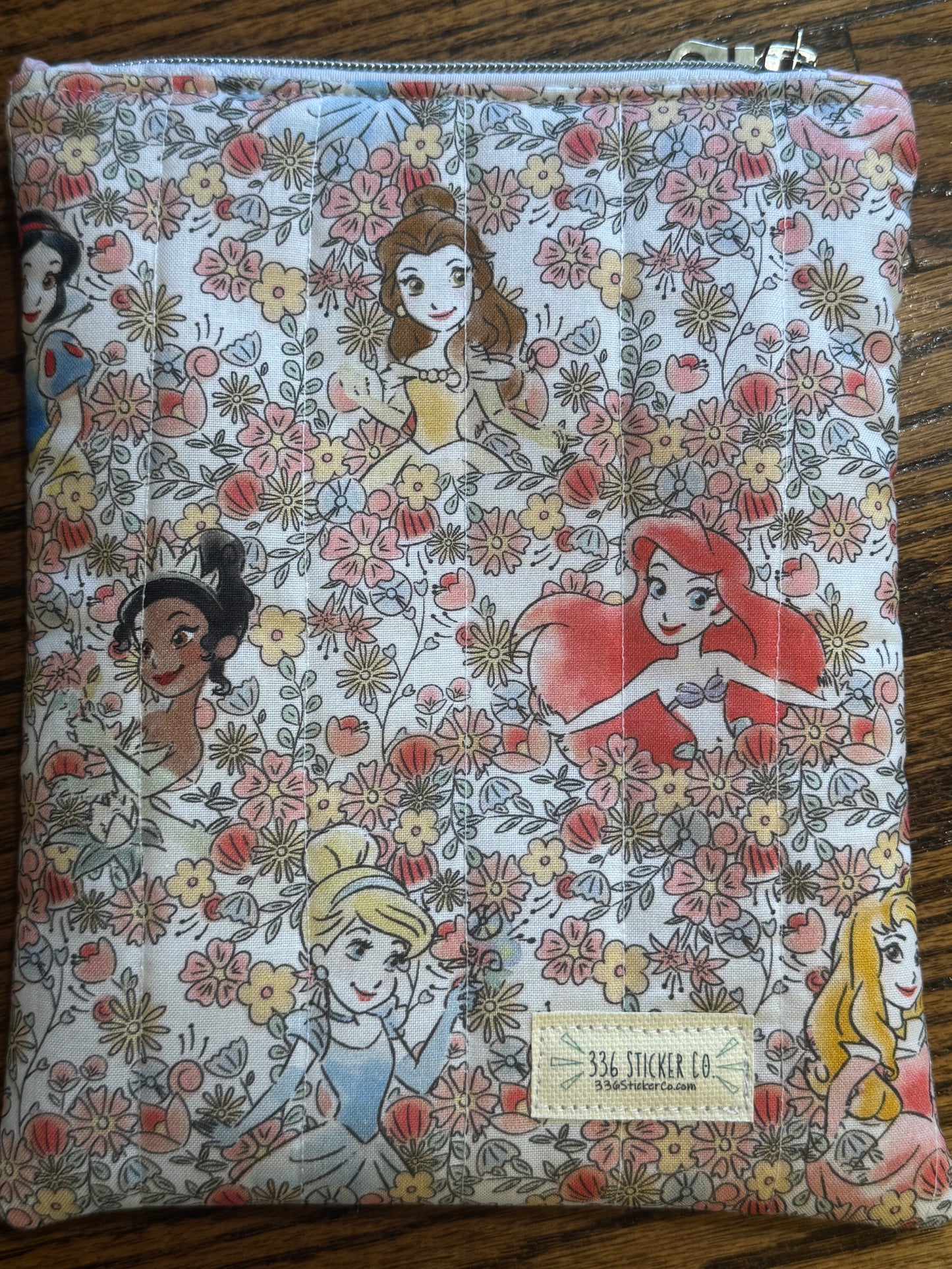 Princess E-Reader Pouch | Handmade Kindle Sleeve | Padded E-Reader Case | 8x10 Cotton Kindle Pouch | Paperwhite Sleeve | Book Lover Gift | Tablet Sleeve | Zippered E-Reader Cover