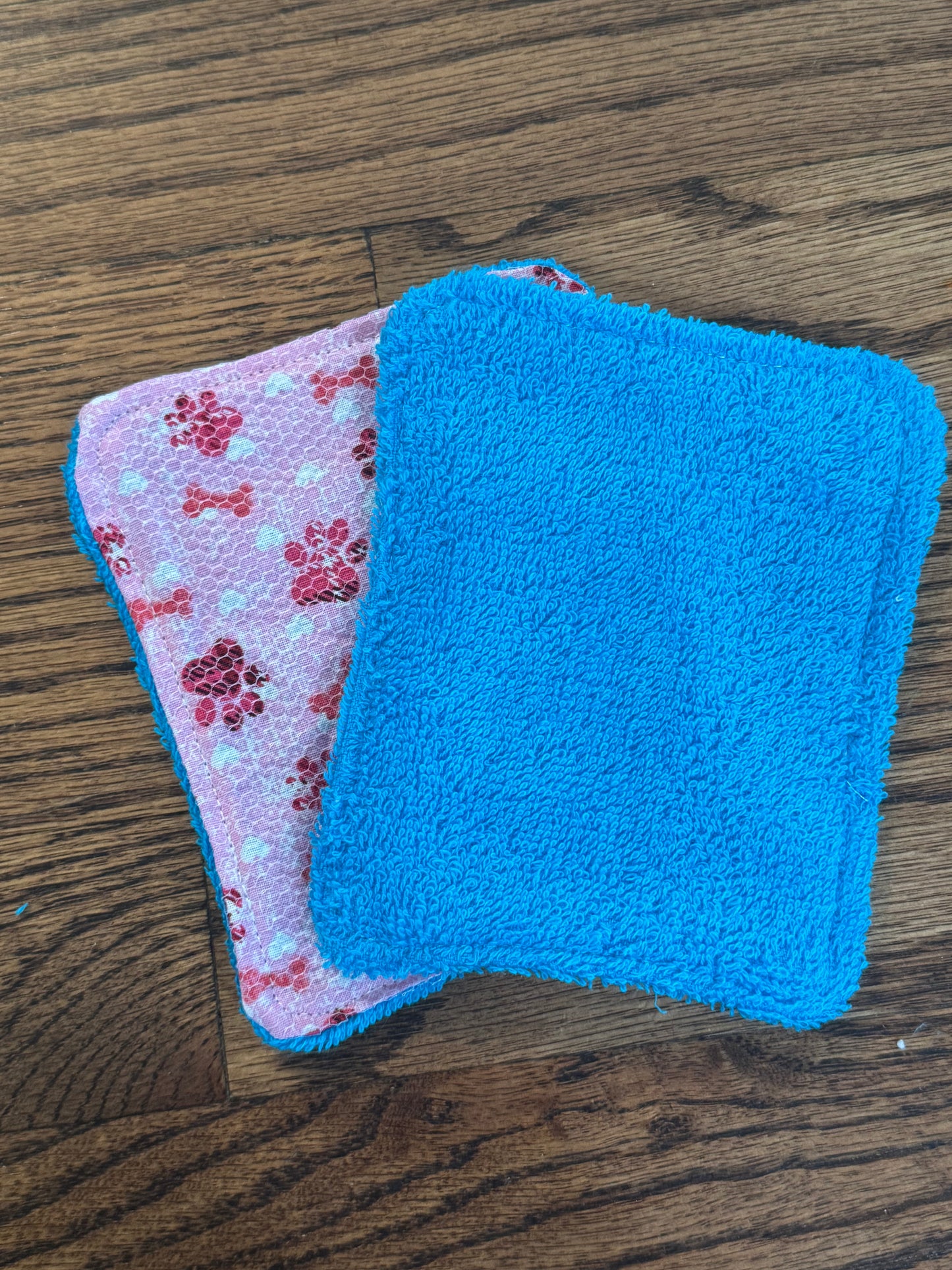 Dog Lover | Reusable Dual-Sided Dish Scrubber Set | 2-Pack Cotton & Terry Dish Cloths with Scrubbing Mesh | Eco-Friendly Kitchen Cleaning Cloths
