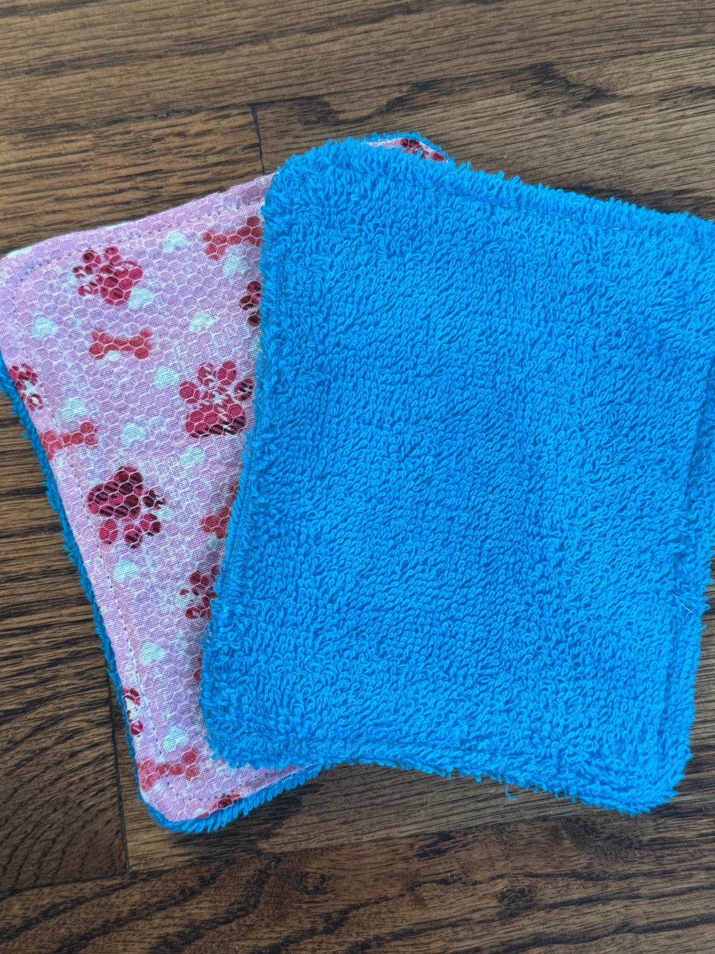 Dog Lover | Reusable Dual-Sided Dish Scrubber Set | 2-Pack Cotton & Terry Dish Cloths with Scrubbing Mesh | Eco-Friendly Kitchen Cleaning Cloths