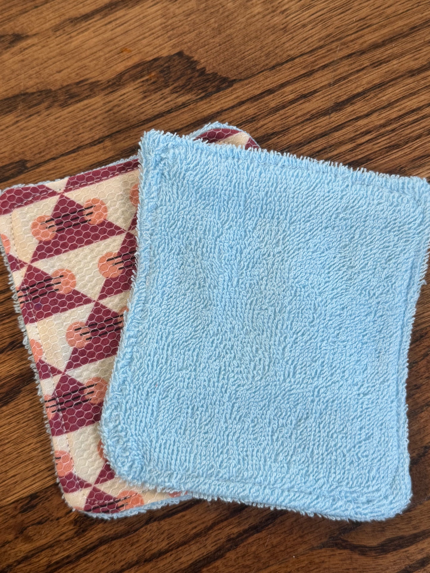 Geometic | Reusable Dual-Sided Dish Scrubber Set | 2-Pack Cotton & Terry Dish Cloths with Scrubbing Mesh | Eco-Friendly Kitchen Cleaning Cloths