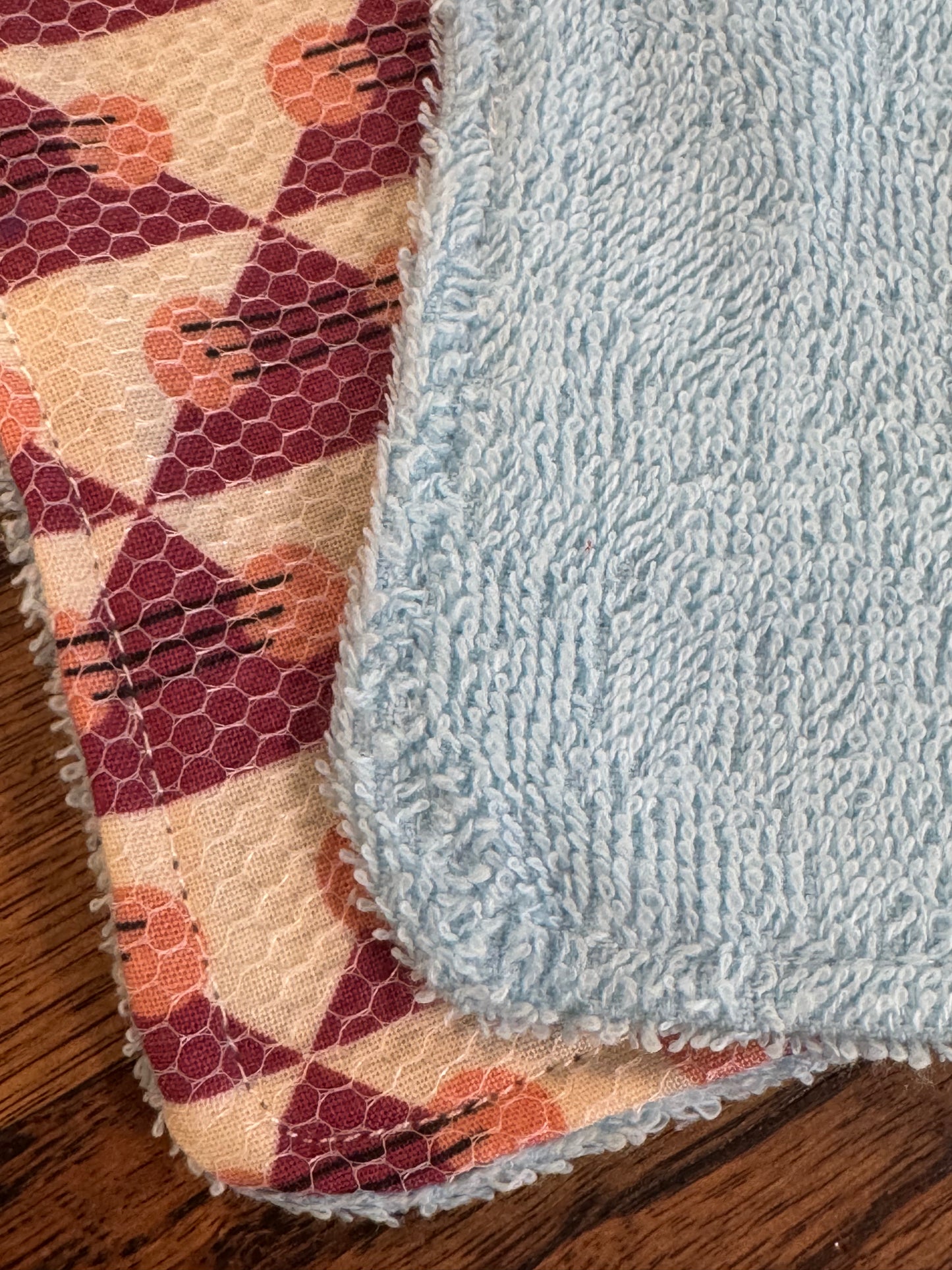 Geometic | Reusable Dual-Sided Dish Scrubber Set | 2-Pack Cotton & Terry Dish Cloths with Scrubbing Mesh | Eco-Friendly Kitchen Cleaning Cloths