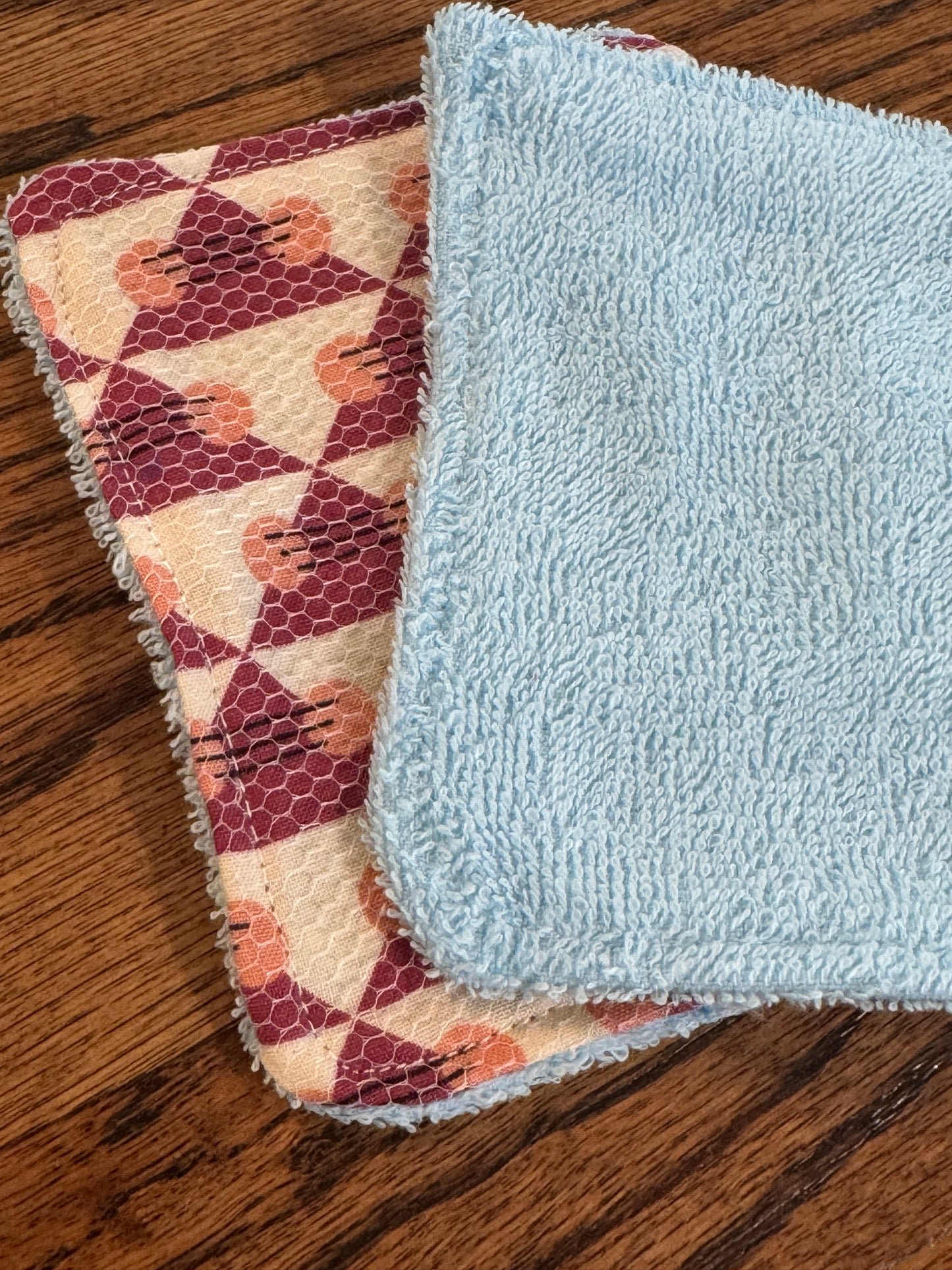 Geometic | Reusable Dual-Sided Dish Scrubber Set | 2-Pack Cotton & Terry Dish Cloths with Scrubbing Mesh | Eco-Friendly Kitchen Cleaning Cloths