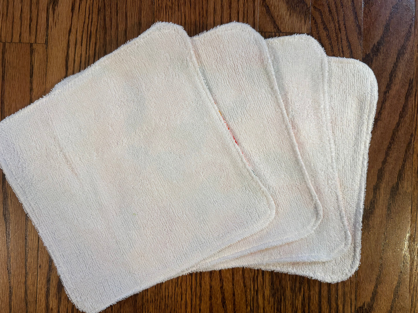 Peaches ~ Decorative Dishrags | 100% Cotton & Terry Cloth | Reusable Kitchen Cleaning Cloths | Set of 4 | 10" x 10"