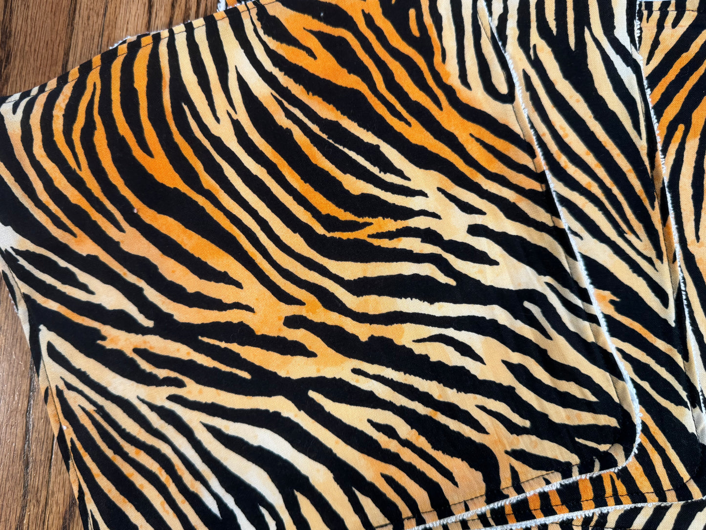 Tiger Print ~ Decorative Dishrags | 100% Cotton & Terry Cloth | Reusable Kitchen Cleaning Cloths | Set of 4 | 10" x 10"