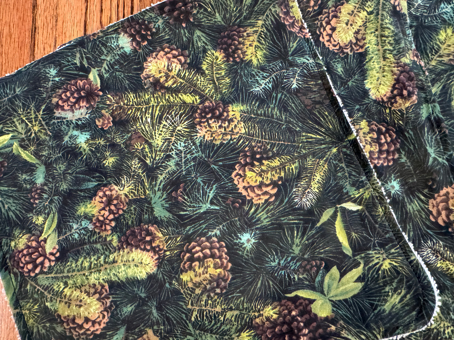 Pine Cones ~ Decorative Dishrags | 100% Cotton & Terry Cloth | Reusable Kitchen Cleaning Cloths | Set of 4 | 10" x 10"