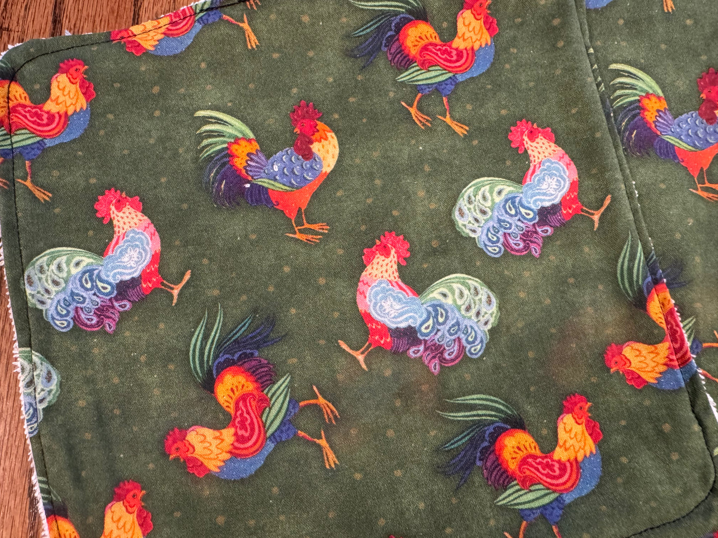 Rooster ~ Decorative Dishrags | 100% Cotton & Terry Cloth | Reusable Kitchen Cleaning Cloths | Set of 4 | 10" x 10"