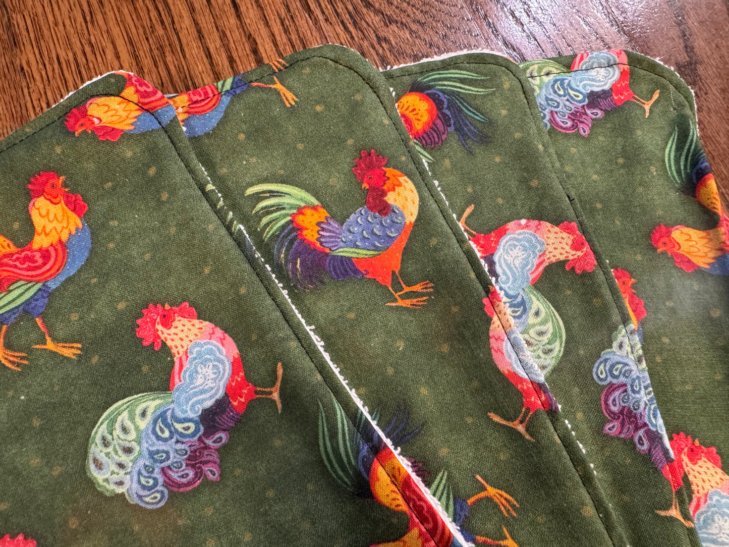 Rooster ~ Decorative Dishrags | 100% Cotton & Terry Cloth | Reusable Kitchen Cleaning Cloths | Set of 4 | 10" x 10"