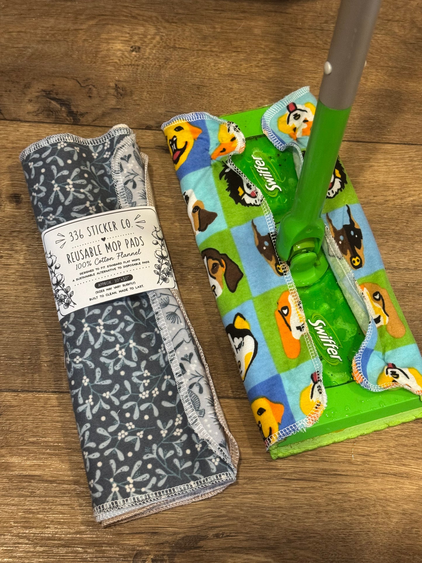 Forest Dwellers ~ Reusable Mop Pads | 100% Cotton Flannel | Washable & Eco-Friendly | Set of 5 | Fits Swiffer-Style Mops