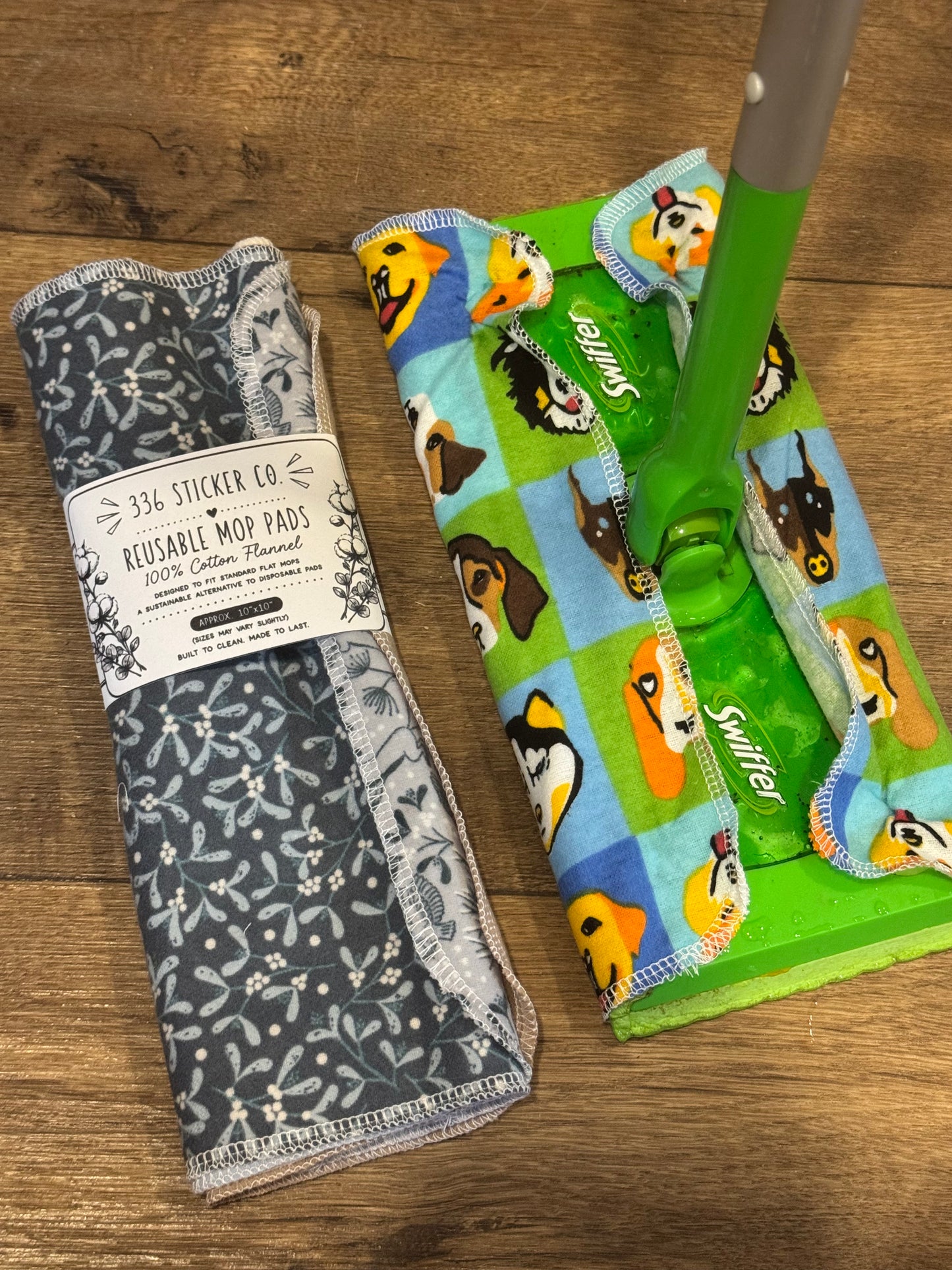 Forest Dwellers ~ Reusable Mop Pads | 100% Cotton Flannel | Washable & Eco-Friendly | Set of 5 | Fits Swiffer-Style Mops