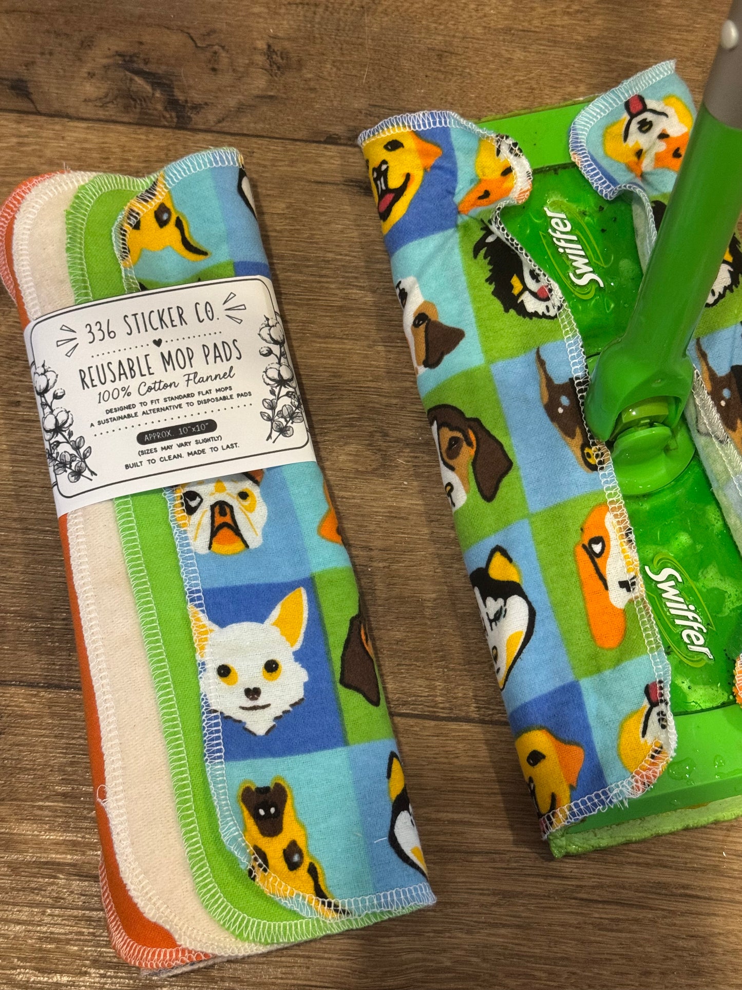 Chevron ~ Reusable Mop Pads | 100% Cotton Flannel | Washable & Eco-Friendly | Set of 5 | Fits Swiffer-Style Mops