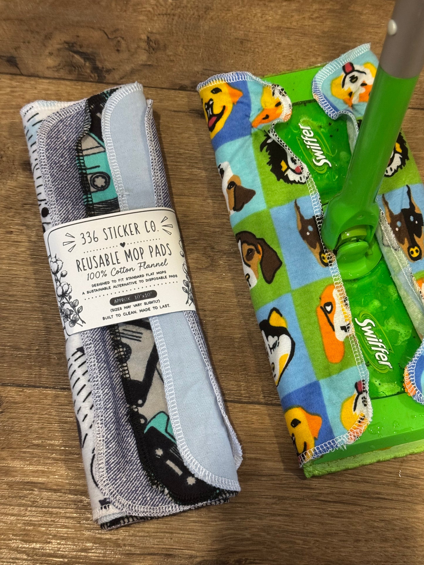 Cassette Tape ~ Reusable Mop Pads | 100% Cotton Flannel | Washable & Eco-Friendly | Set of 5 | Fits Swiffer-Style Mops