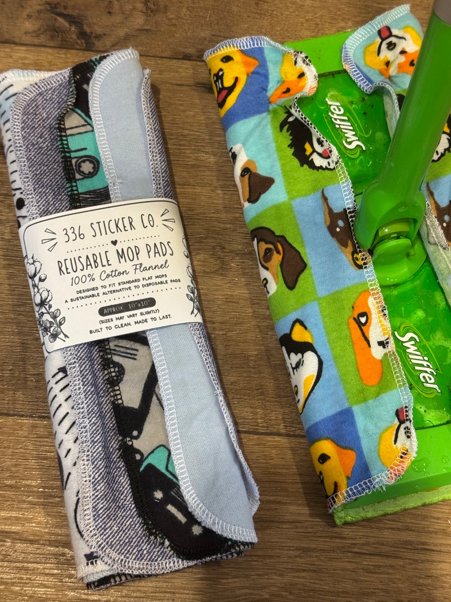 Cassette Tape ~ Reusable Mop Pads | 100% Cotton Flannel | Washable & Eco-Friendly | Set of 5 | Fits Swiffer-Style Mops