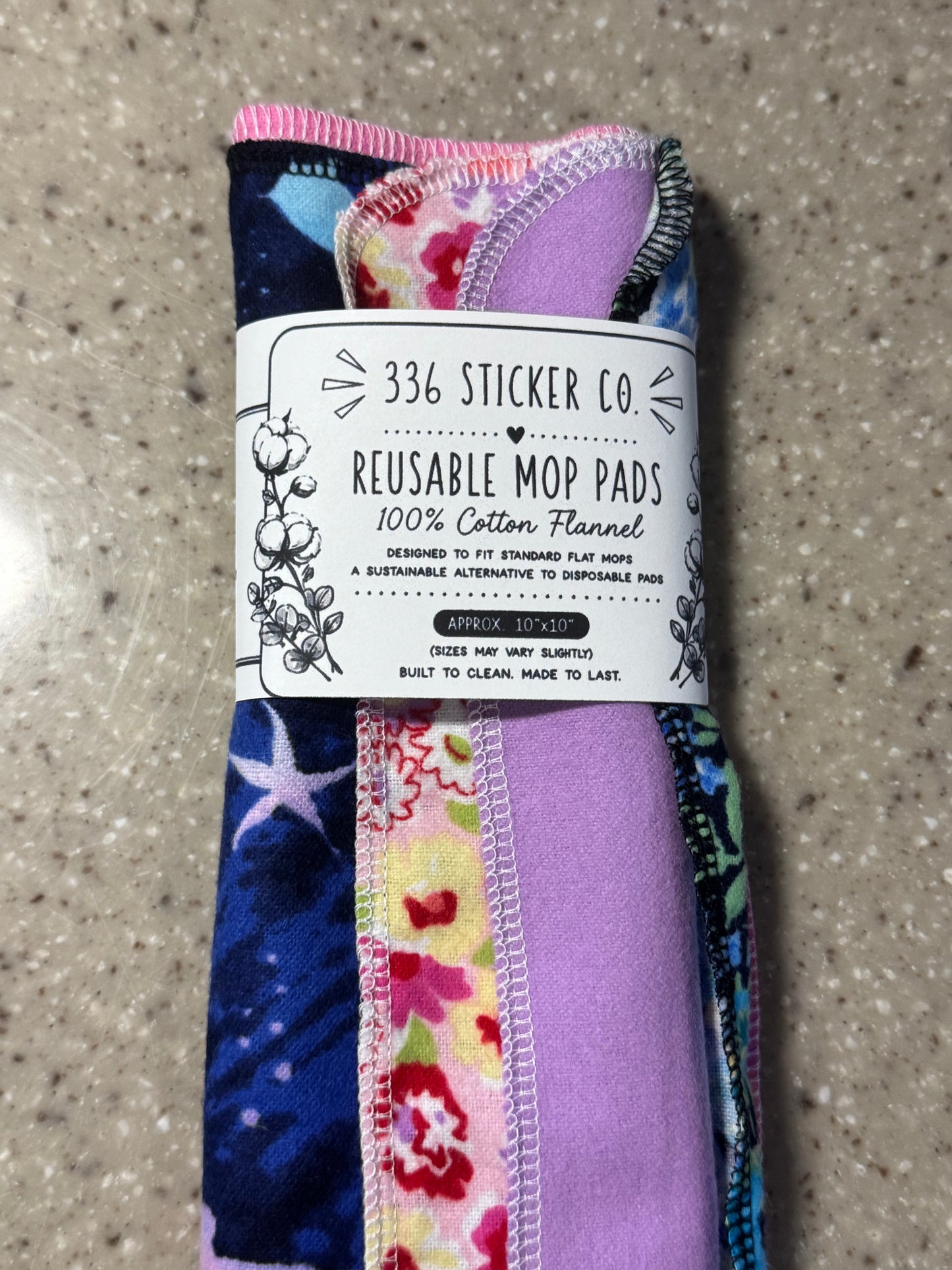 Mermaid ~ Reusable Mop Pads | 100% Cotton Flannel | Washable & Eco-Friendly | Set of 5 | Fits Swiffer-Style Mops