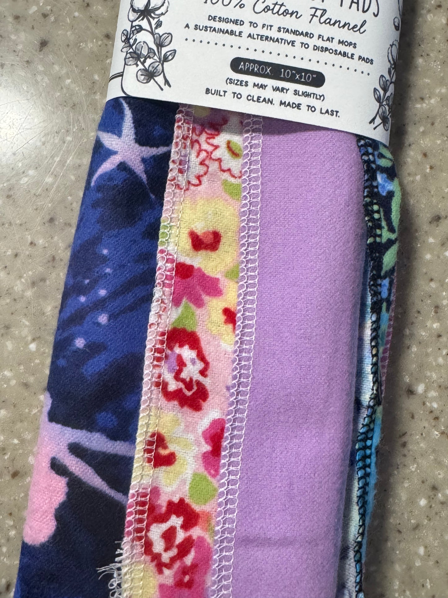 Mermaid ~ Reusable Mop Pads | 100% Cotton Flannel | Washable & Eco-Friendly | Set of 5 | Fits Swiffer-Style Mops
