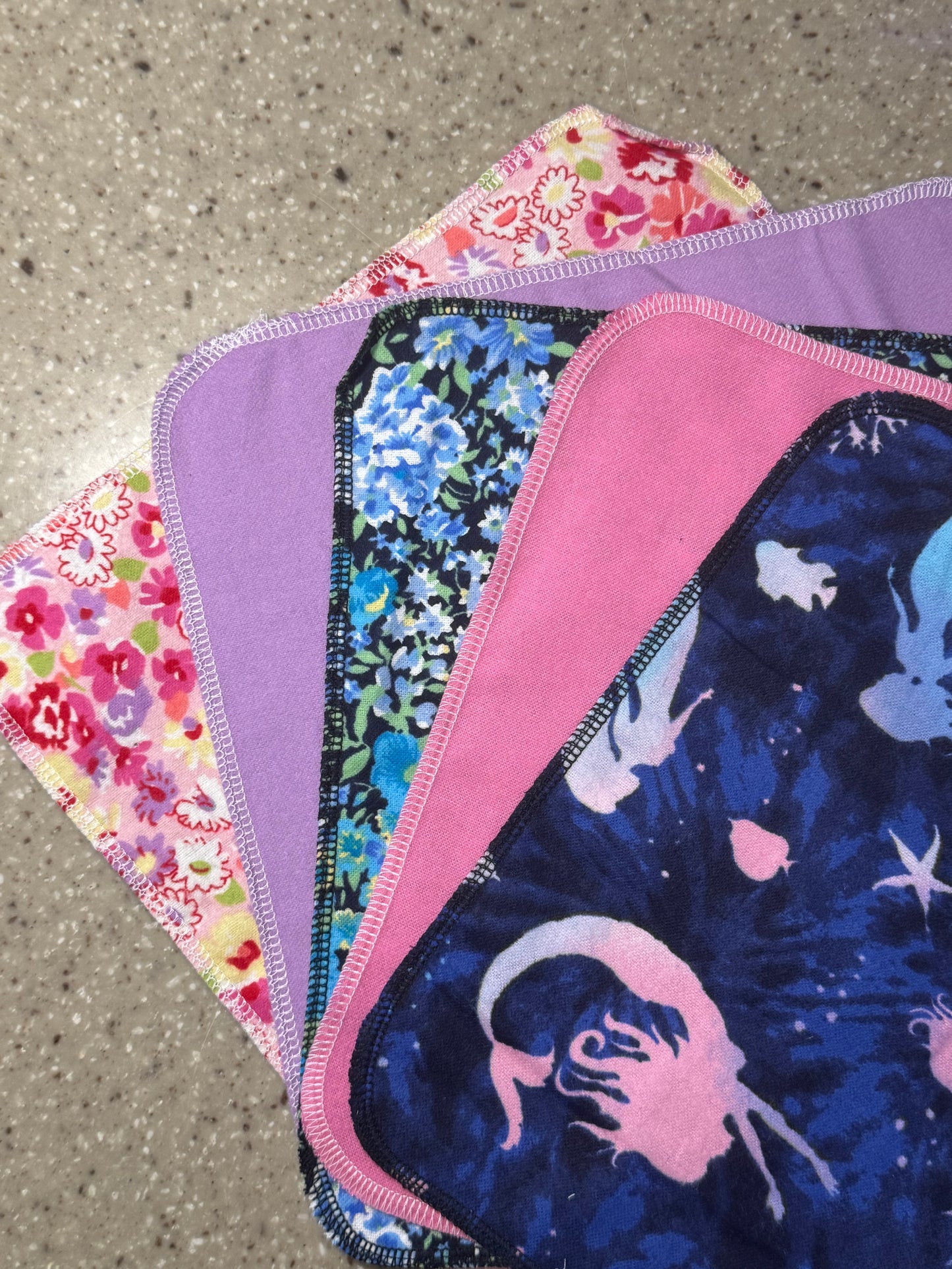 Mermaid ~ Reusable Mop Pads | 100% Cotton Flannel | Washable & Eco-Friendly | Set of 5 | Fits Swiffer-Style Mops