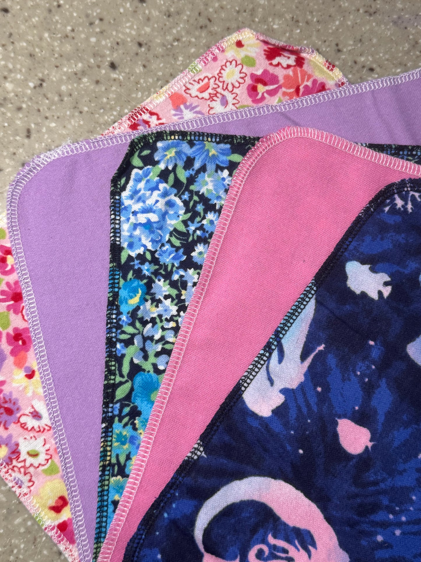 Mermaid ~ Reusable Mop Pads | 100% Cotton Flannel | Washable & Eco-Friendly | Set of 5 | Fits Swiffer-Style Mops