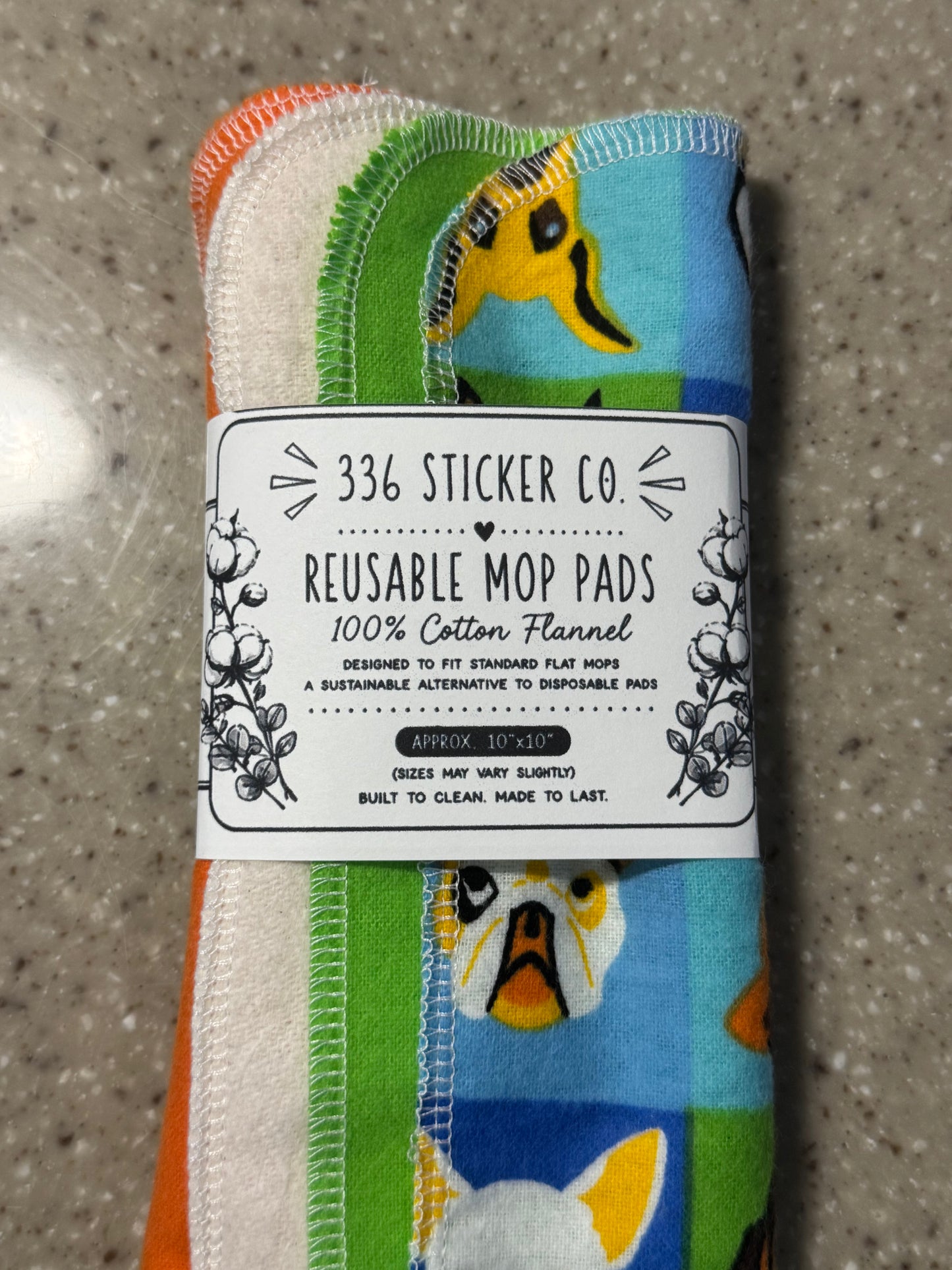 Chevron ~ Reusable Mop Pads | 100% Cotton Flannel | Washable & Eco-Friendly | Set of 5 | Fits Swiffer-Style Mops