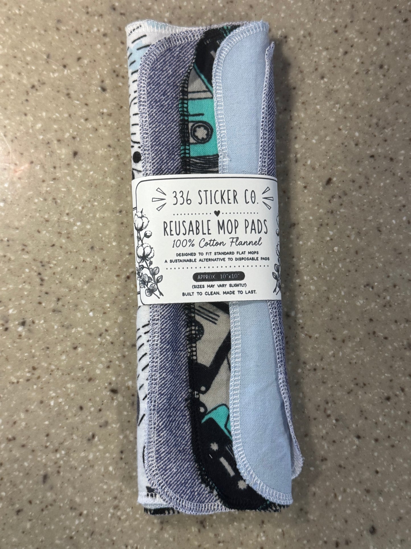 Cassette Tape ~ Reusable Mop Pads | 100% Cotton Flannel | Washable & Eco-Friendly | Set of 5 | Fits Swiffer-Style Mops