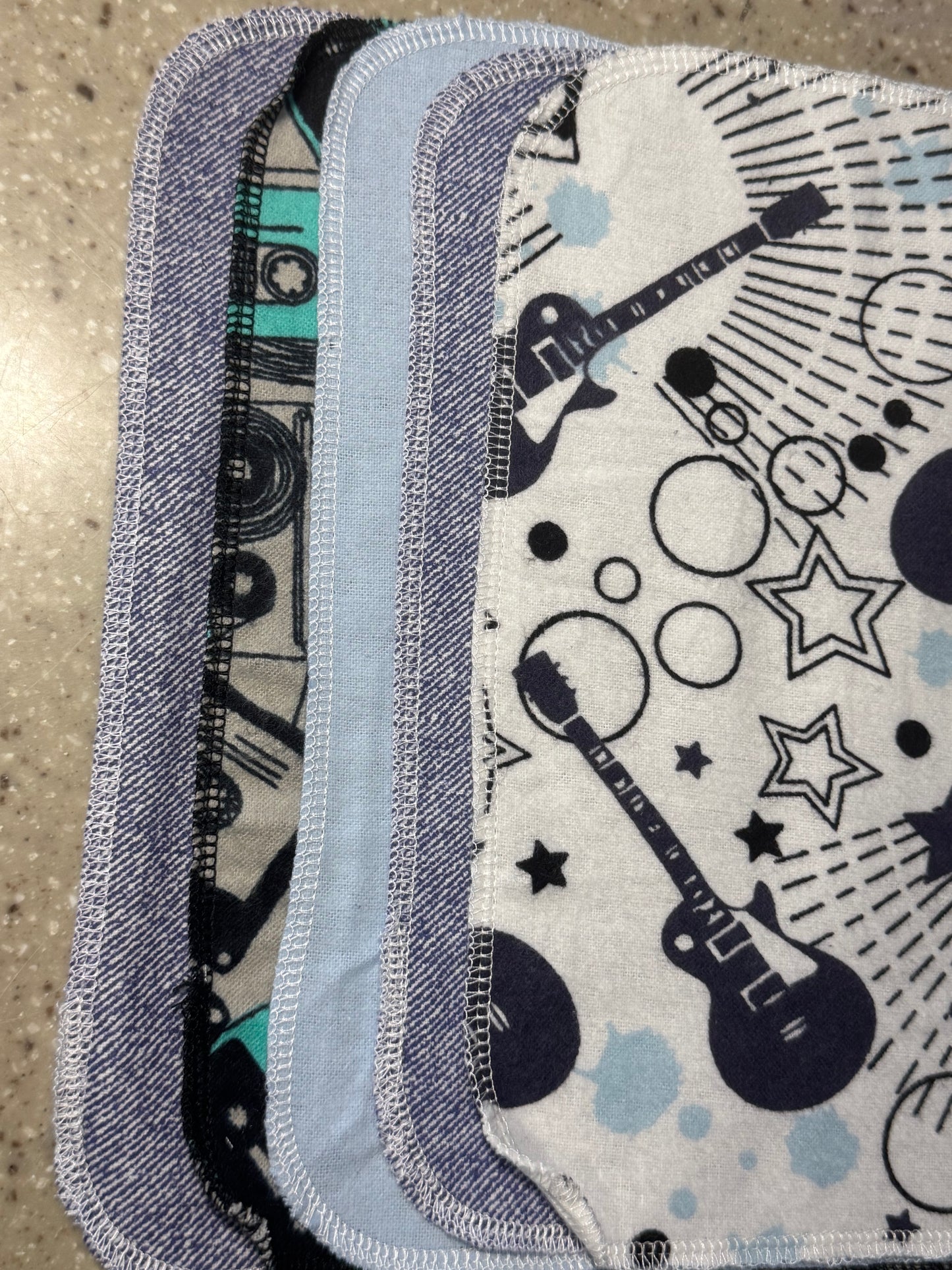Cassette Tape ~ Reusable Mop Pads | 100% Cotton Flannel | Washable & Eco-Friendly | Set of 5 | Fits Swiffer-Style Mops