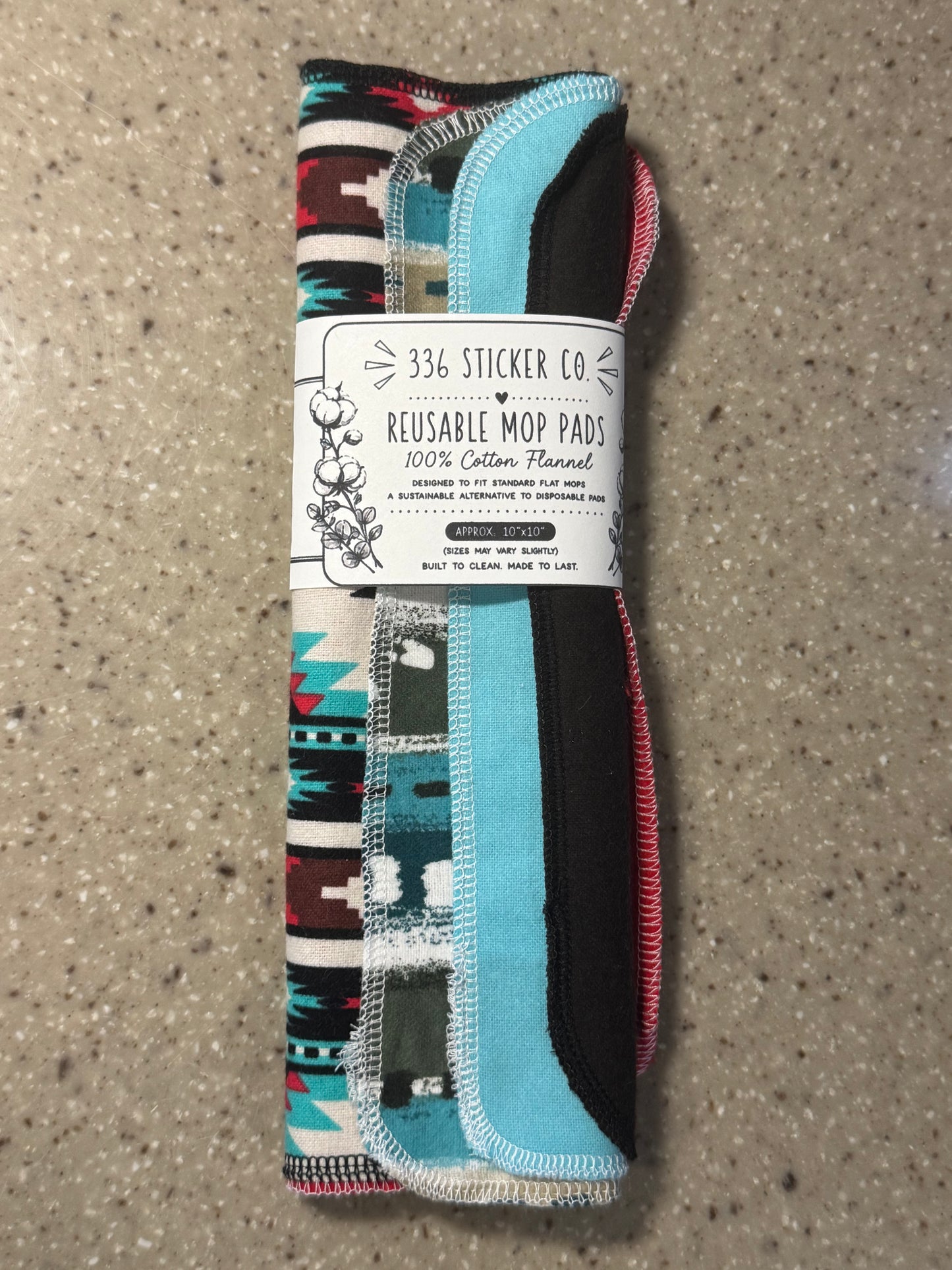 Southwestern Tribal ~ Reusable Mop Pads | 100% Cotton Flannel | Washable & Eco-Friendly | Set of 5 | Fits Swiffer-Style Mops