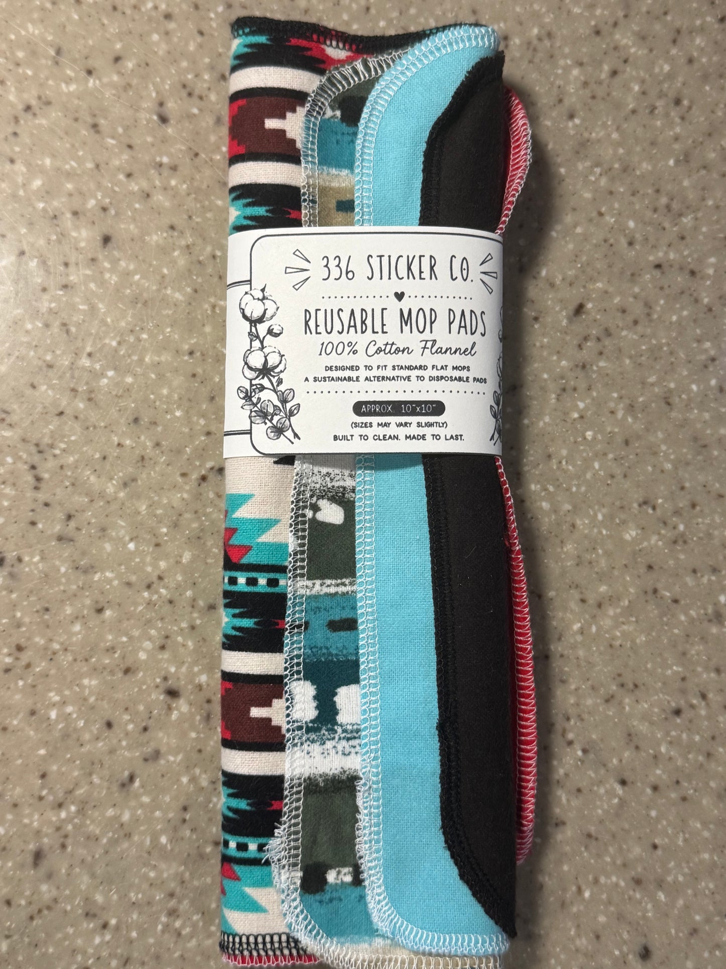 Southwestern Tribal ~ Reusable Mop Pads | 100% Cotton Flannel | Washable & Eco-Friendly | Set of 5 | Fits Swiffer-Style Mops