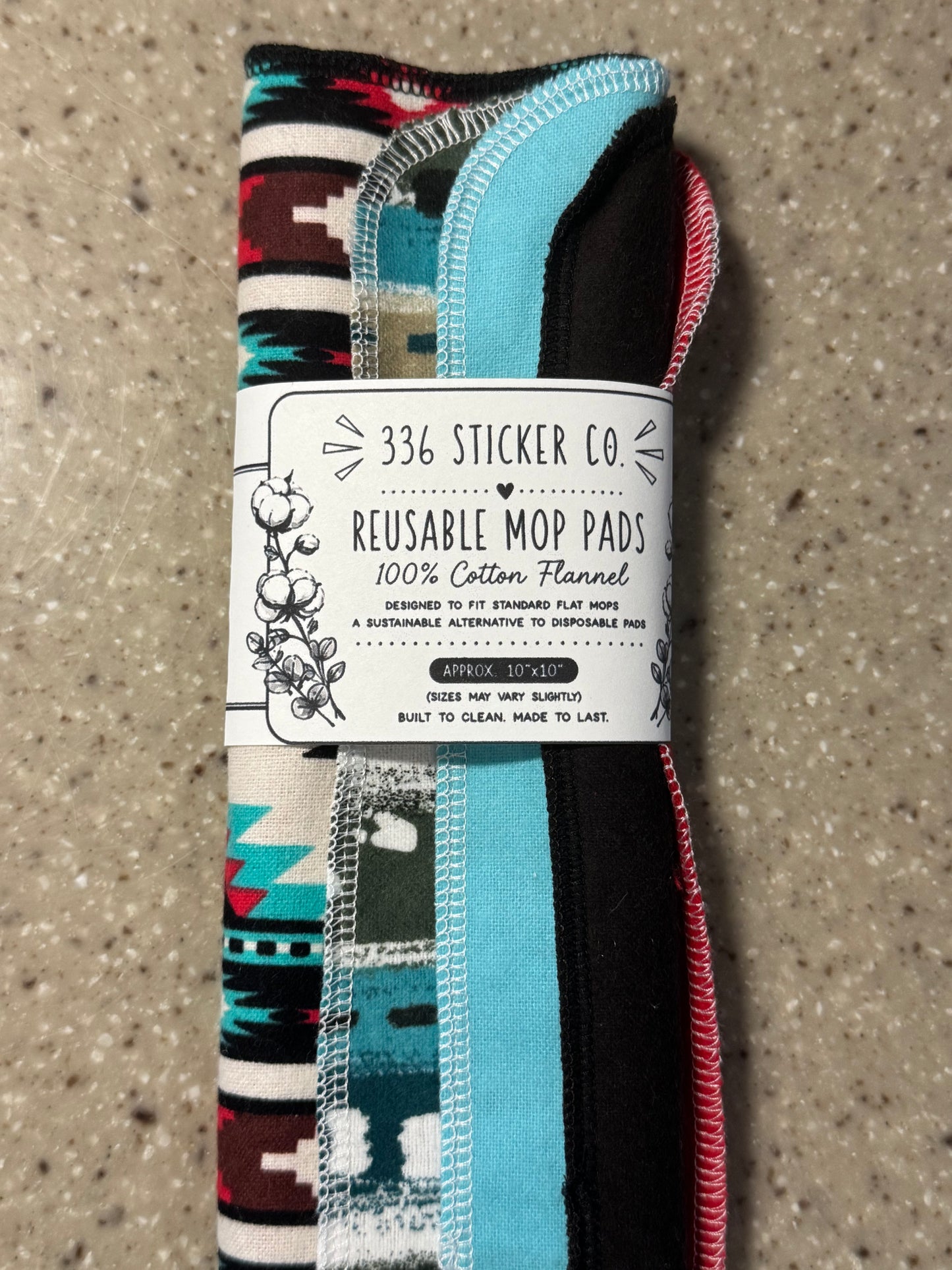 Southwestern Tribal ~ Reusable Mop Pads | 100% Cotton Flannel | Washable & Eco-Friendly | Set of 5 | Fits Swiffer-Style Mops