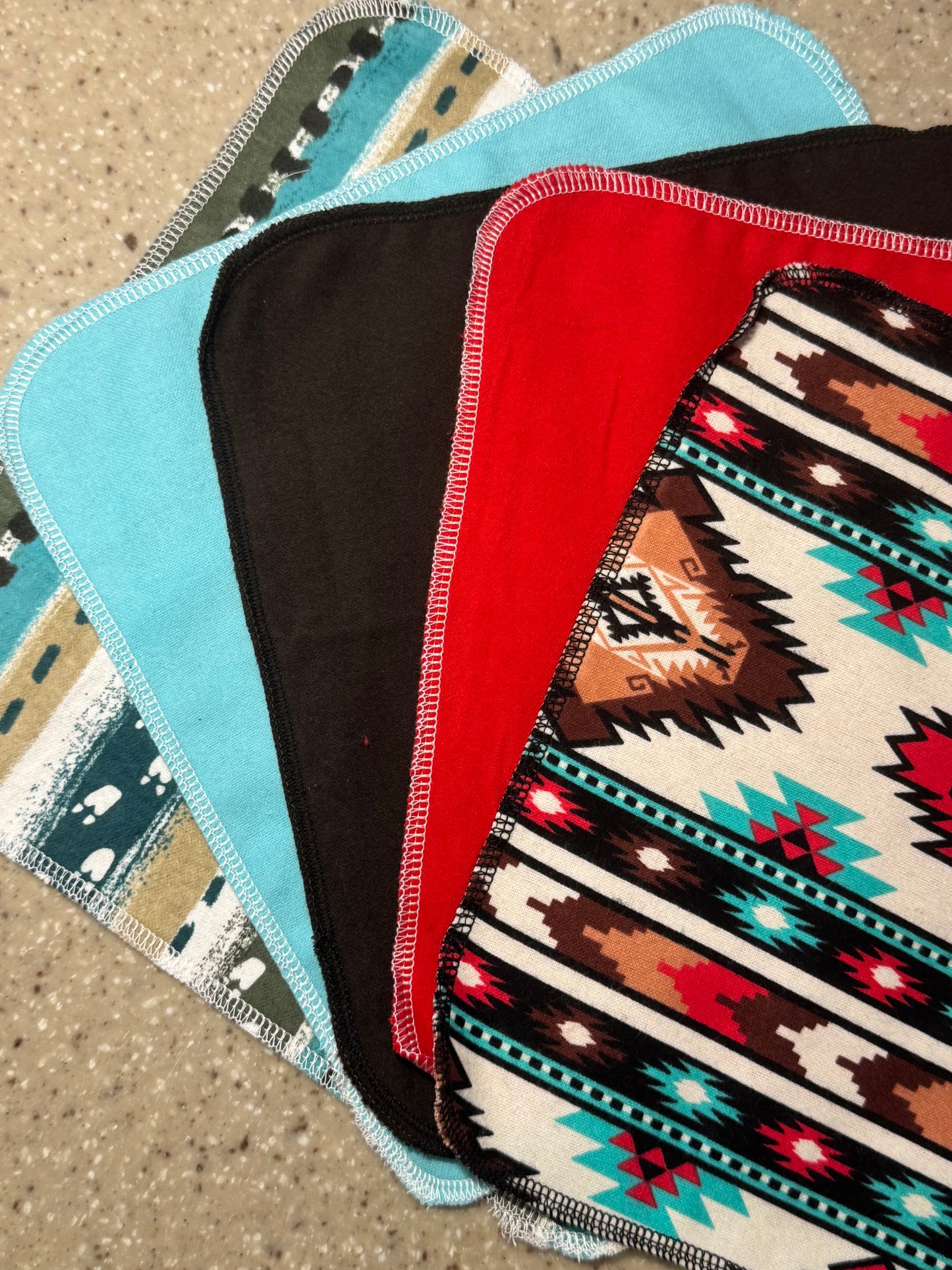 Southwestern Tribal ~ Reusable Mop Pads | 100% Cotton Flannel | Washable & Eco-Friendly | Set of 5 | Fits Swiffer-Style Mops