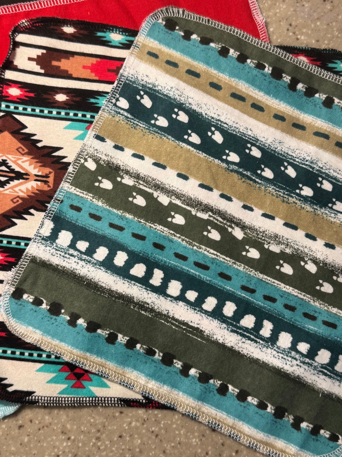 Southwestern Tribal ~ Reusable Mop Pads | 100% Cotton Flannel | Washable & Eco-Friendly | Set of 5 | Fits Swiffer-Style Mops