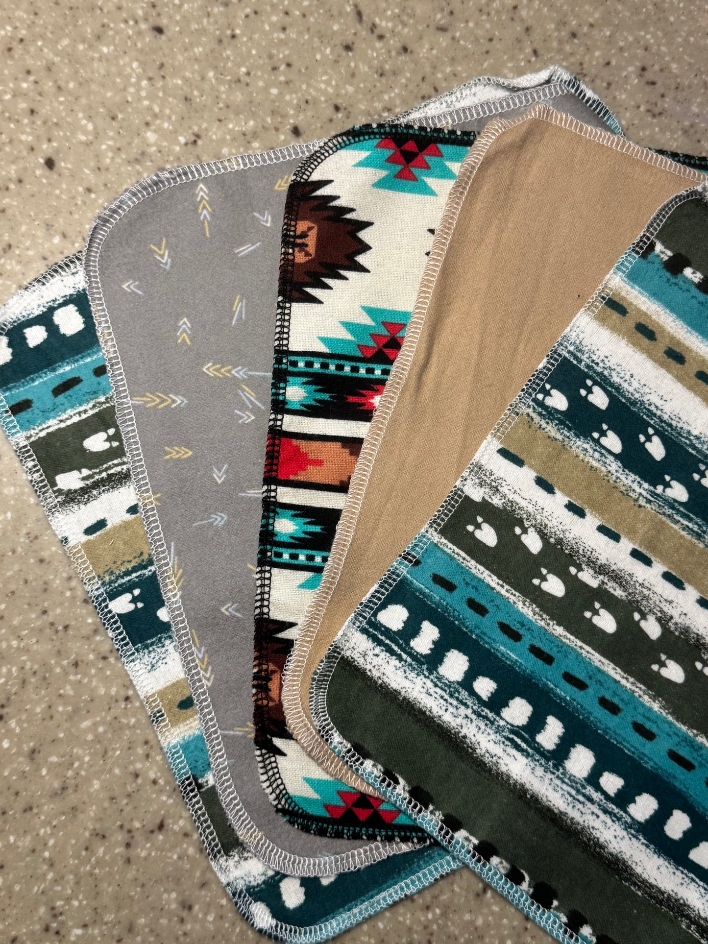 Southwestern Aztec ~ Reusable Mop Pads | 100% Cotton Flannel | Washable & Eco-Friendly | Set of 5 | Fits Swiffer-Style Mops