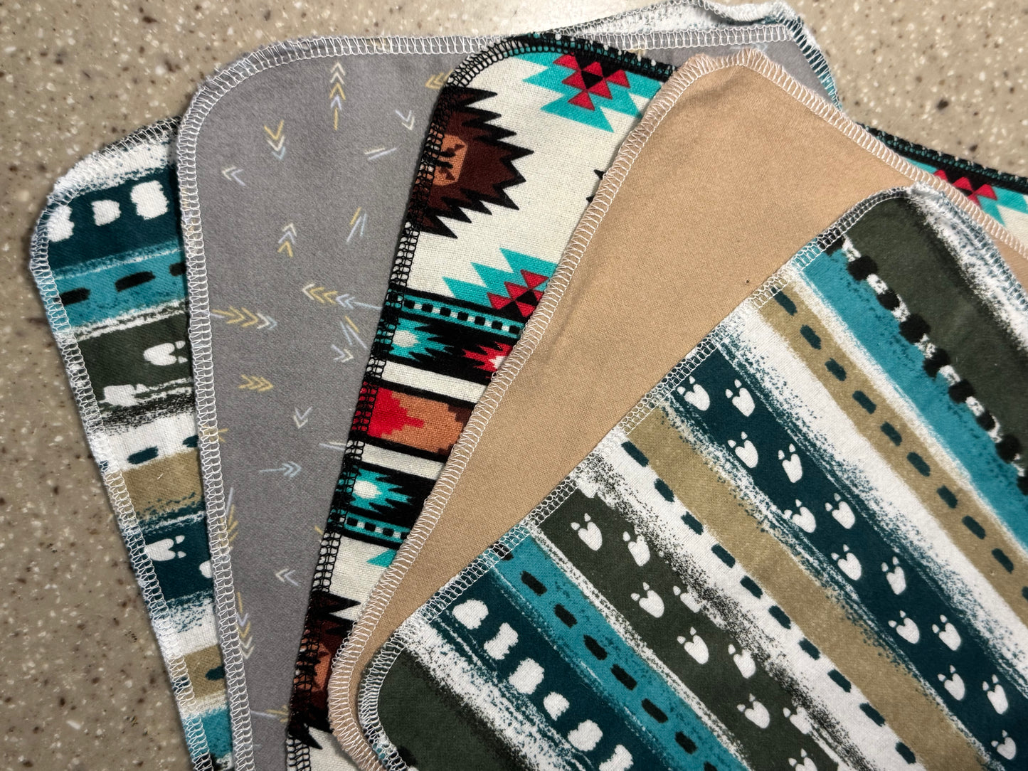 Southwestern Aztec ~ Reusable Mop Pads | 100% Cotton Flannel | Washable & Eco-Friendly | Set of 5 | Fits Swiffer-Style Mops