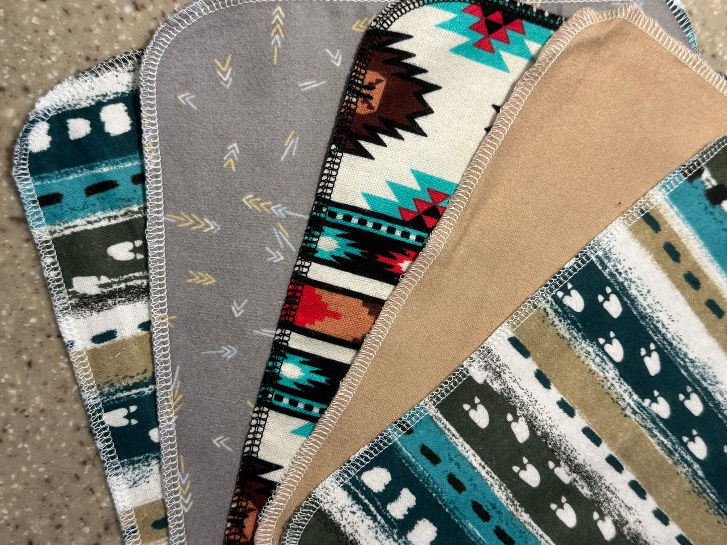 Southwestern Aztec ~ Reusable Mop Pads | 100% Cotton Flannel | Washable & Eco-Friendly | Set of 5 | Fits Swiffer-Style Mops