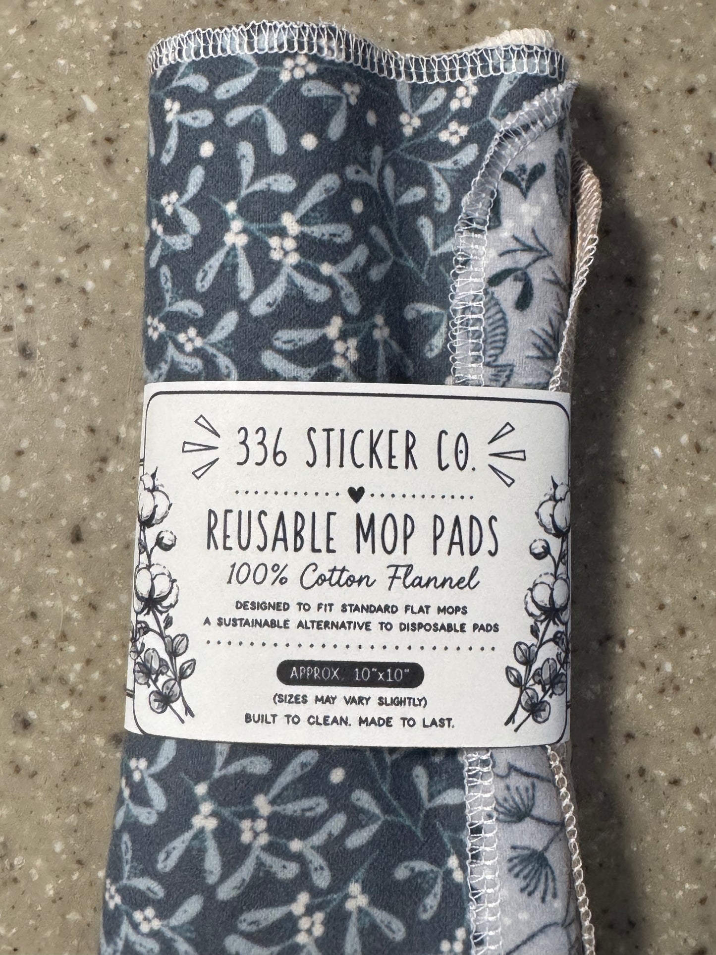 Forest Dwellers ~ Reusable Mop Pads | 100% Cotton Flannel | Washable & Eco-Friendly | Set of 5 | Fits Swiffer-Style Mops