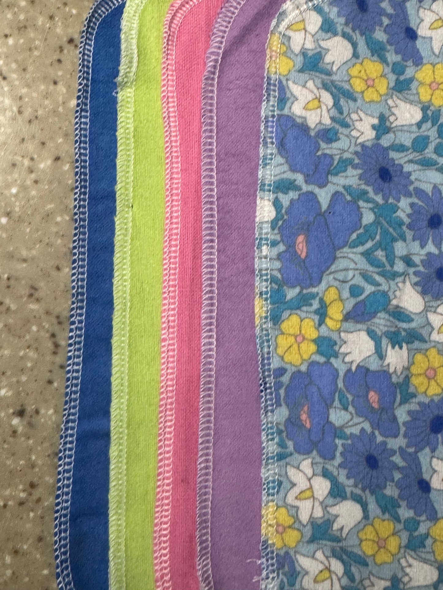 Flowers ~ Reusable Mop Pads | 100% Cotton Flannel | Washable & Eco-Friendly | Set of 5 | Fits Swiffer-Style Mops