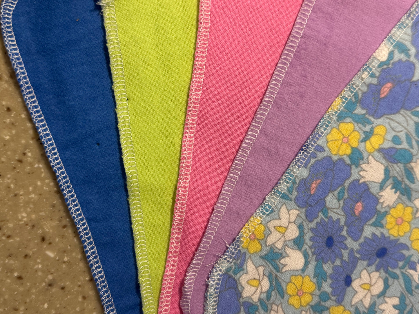 Flowers ~ Reusable Mop Pads | 100% Cotton Flannel | Washable & Eco-Friendly | Set of 5 | Fits Swiffer-Style Mops