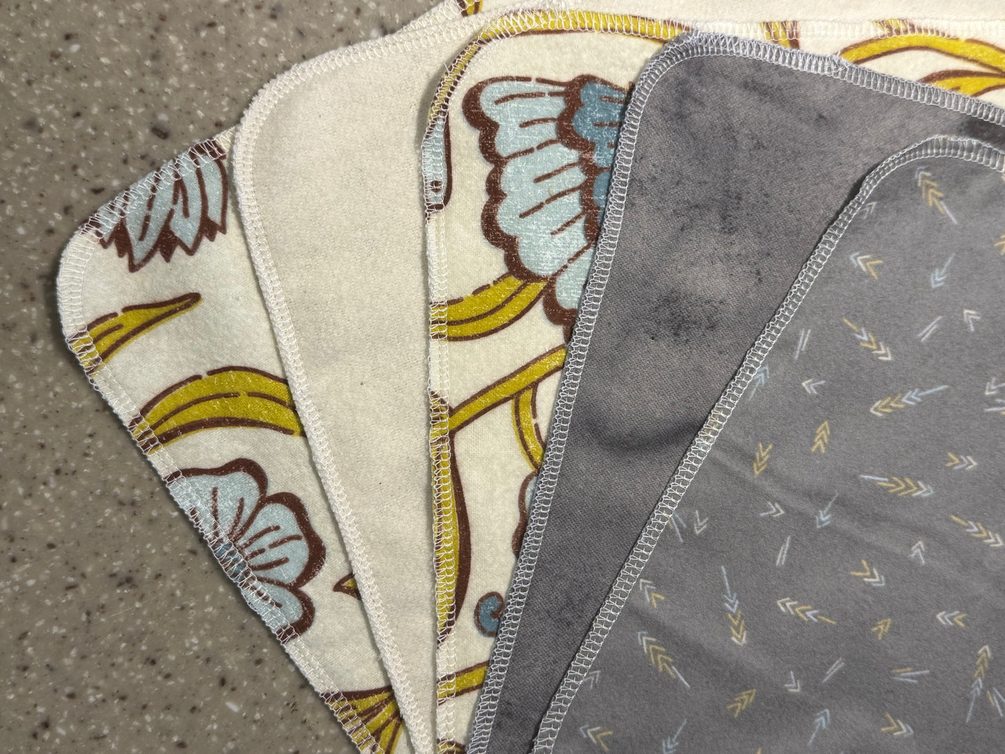 Abstract Flower ~ Reusable Mop Pads | 100% Cotton Flannel | Washable & Eco-Friendly | Set of 5 | Fits Swiffer-Style Mops