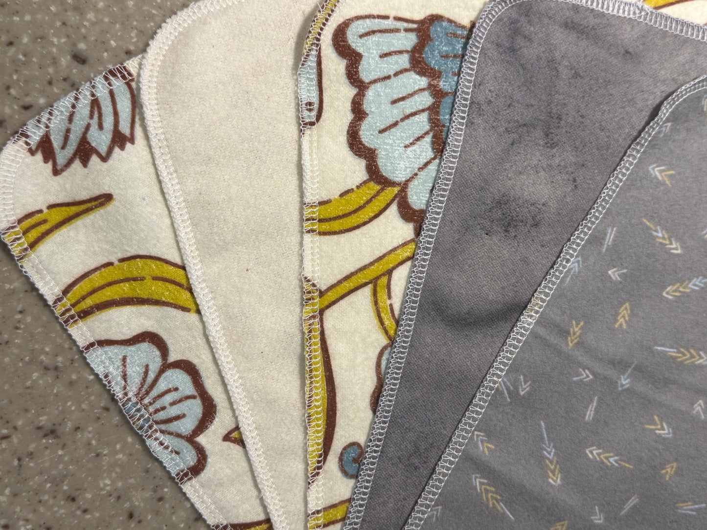 Abstract Flower ~ Reusable Mop Pads | 100% Cotton Flannel | Washable & Eco-Friendly | Set of 5 | Fits Swiffer-Style Mops