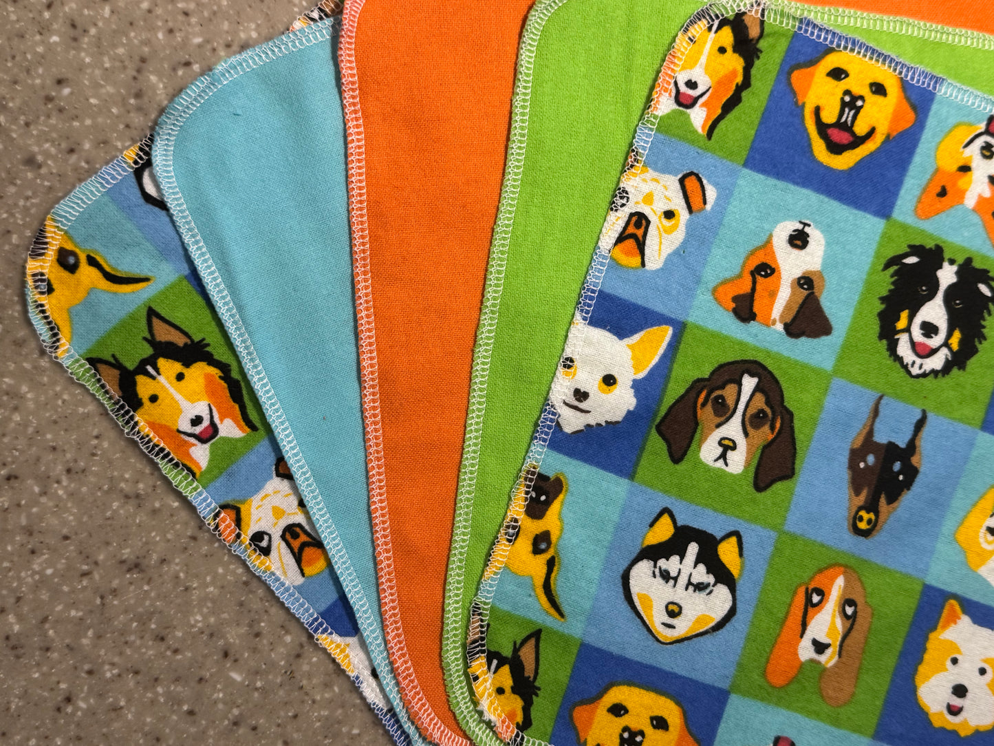 Dog Lover ~ Reusable Mop Pads | 100% Cotton Flannel | Washable & Eco-Friendly | Set of 5 | Fits Swiffer-Style Mops