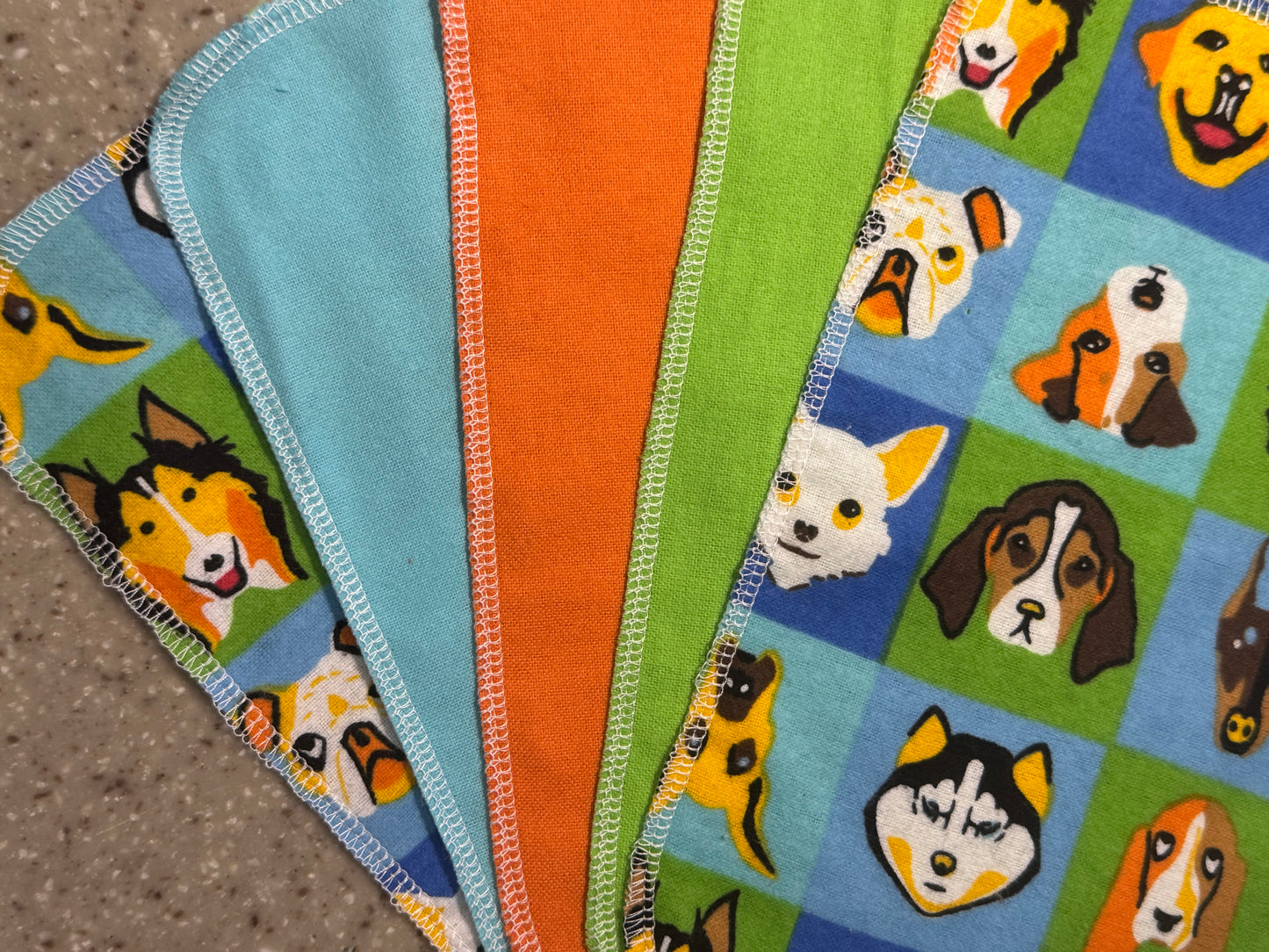 Dog Lover ~ Reusable Mop Pads | 100% Cotton Flannel | Washable & Eco-Friendly | Set of 5 | Fits Swiffer-Style Mops
