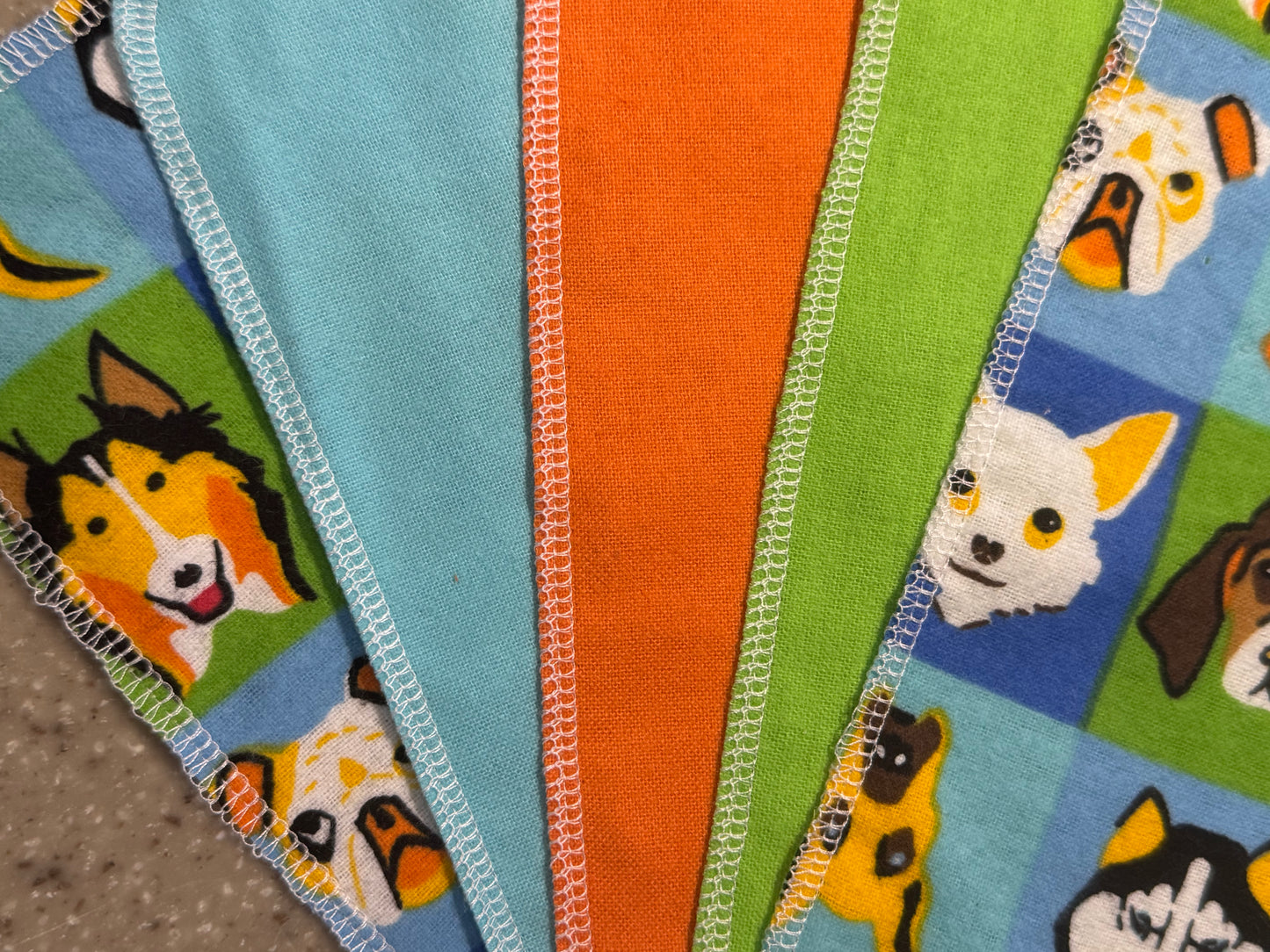 Dog Lover ~ Reusable Mop Pads | 100% Cotton Flannel | Washable & Eco-Friendly | Set of 5 | Fits Swiffer-Style Mops