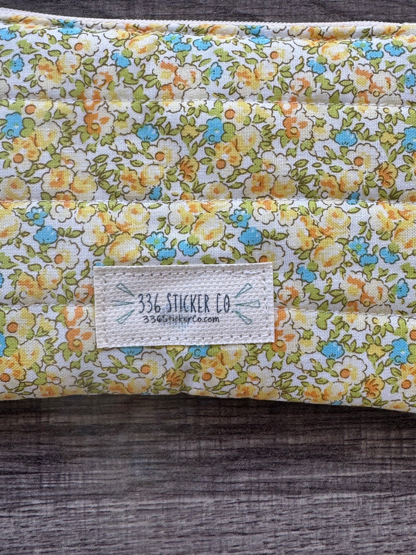 Yellow Flower ~ Quilted Zipper Wallet | Padded 100% Cotton Coin Purse | 6.5" x 4" Handmade Zipper Pouch