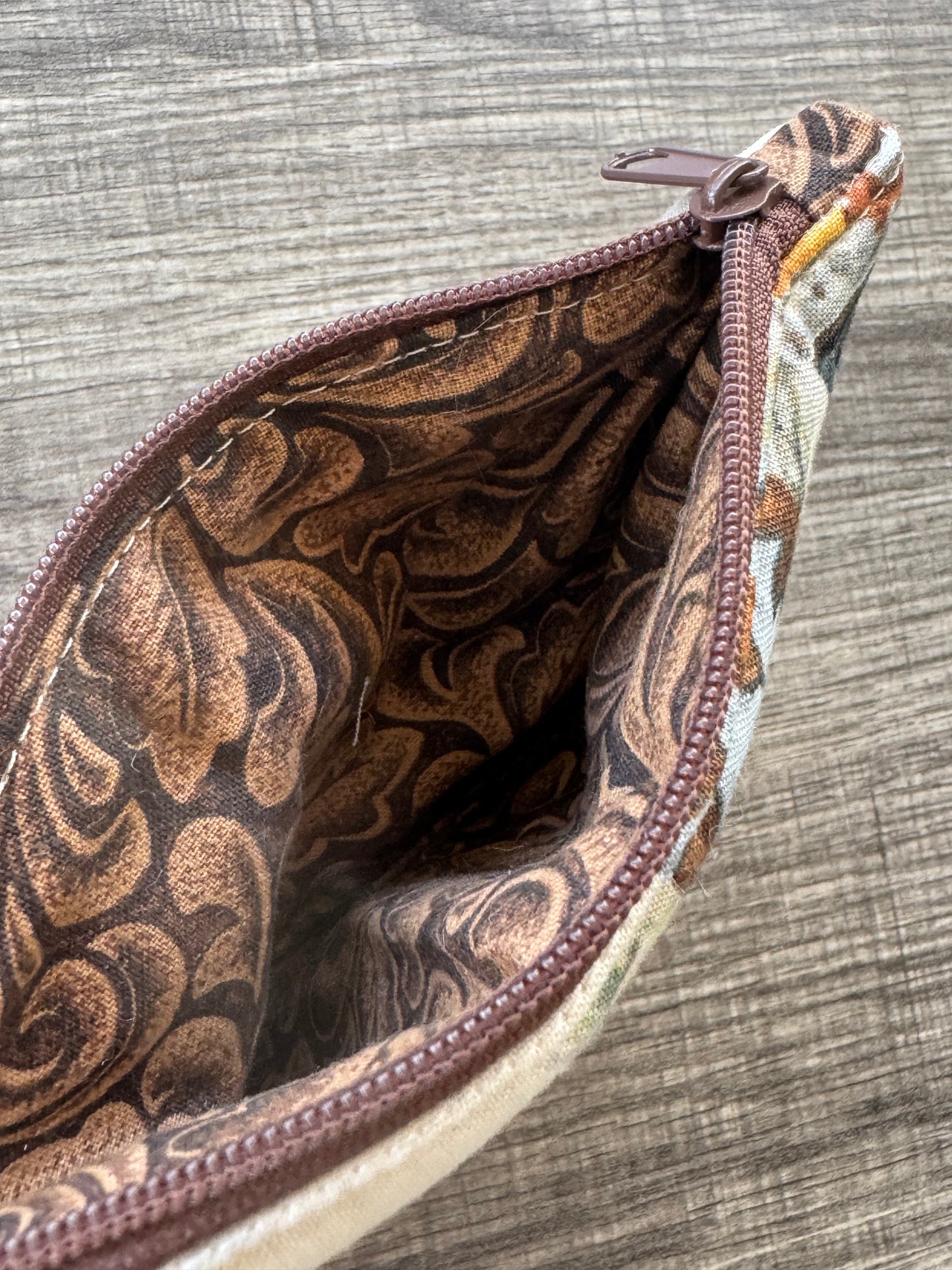 Cowboy ~ Quilted Zipper Wallet | Padded 100% Cotton Coin Purse | 6.5" x 4" Handmade Zipper Pouch