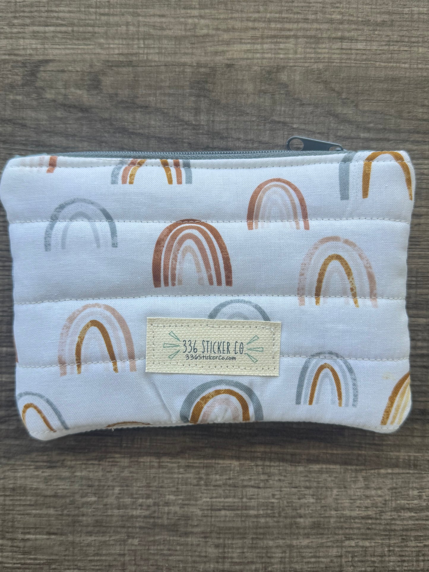 Rainbow ~ Quilted Zipper Wallet | Padded 100% Cotton Coin Purse | 6.5" x 4" Handmade Zipper Pouch