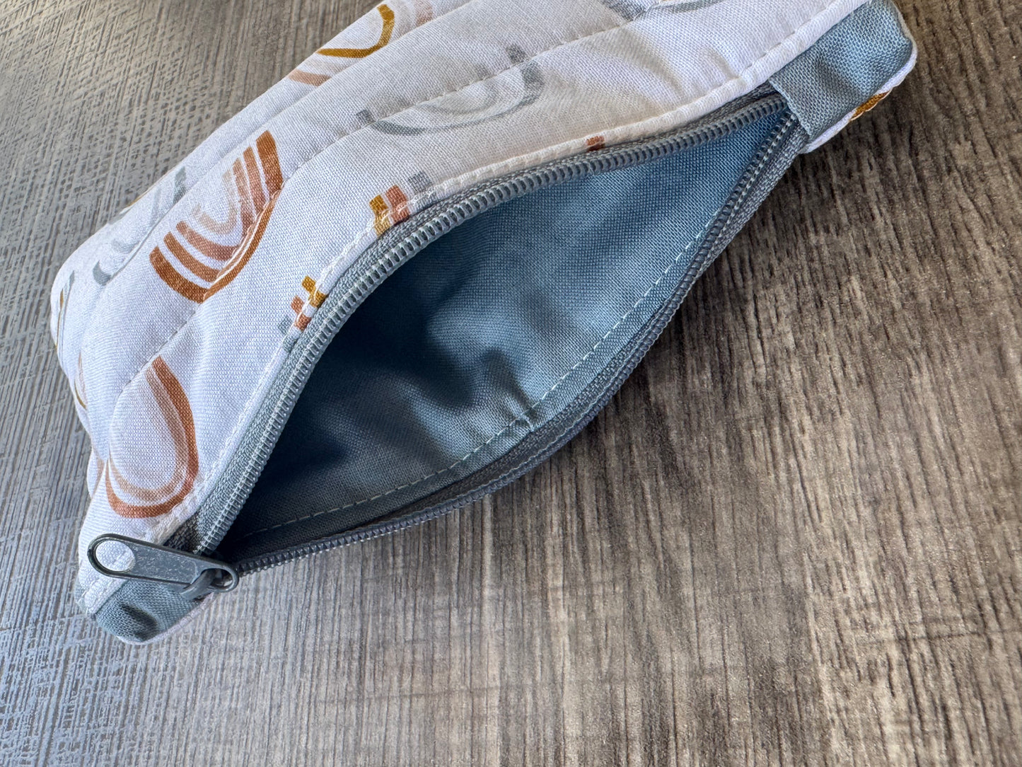 Rainbow ~ Quilted Zipper Wallet | Padded 100% Cotton Coin Purse | 6.5" x 4" Handmade Zipper Pouch