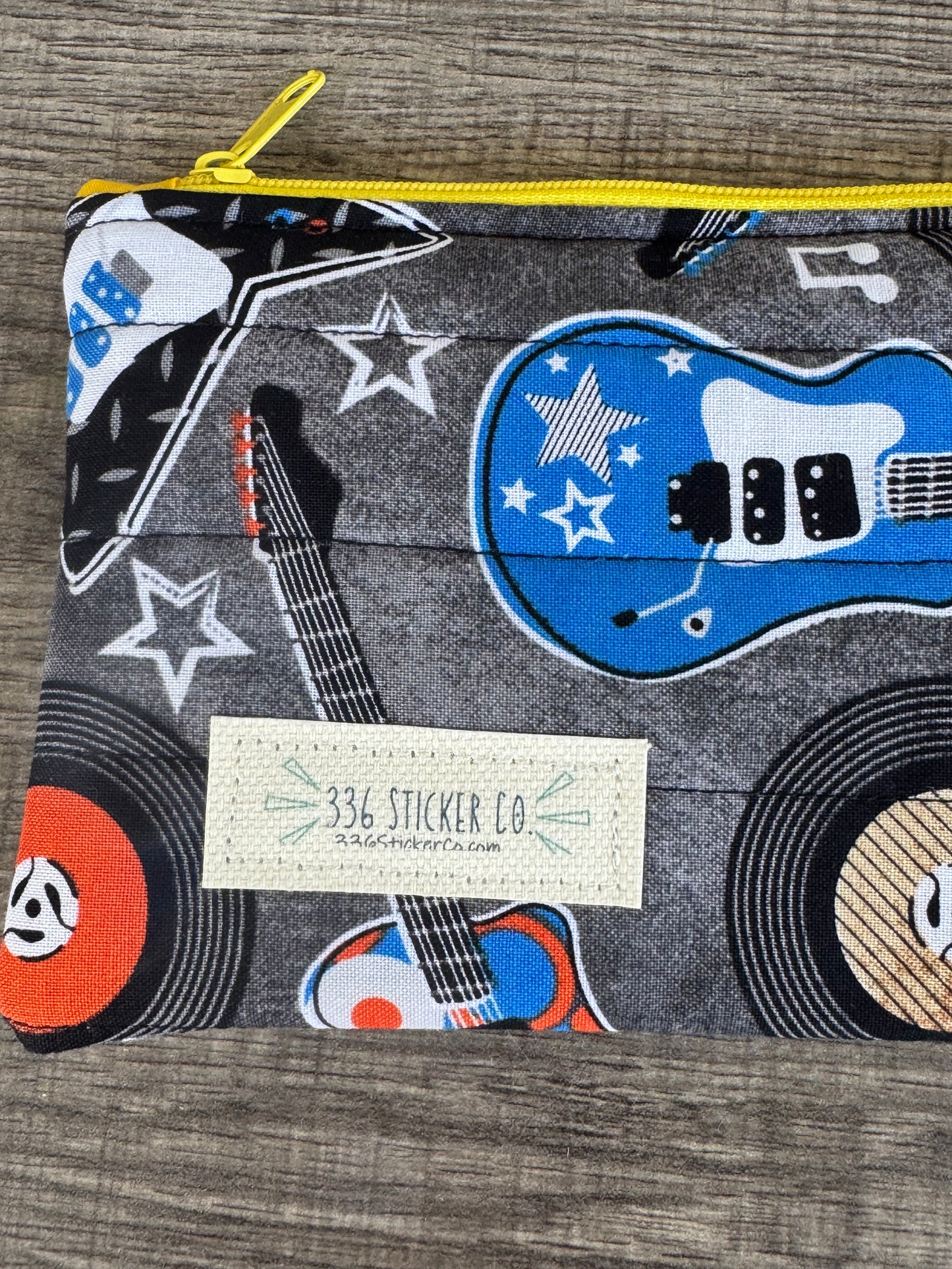Rock-N-Roll ~ Quilted Zipper Wallet | Padded 100% Cotton Coin Purse | 6.5" x 4" Handmade Zipper Pouch