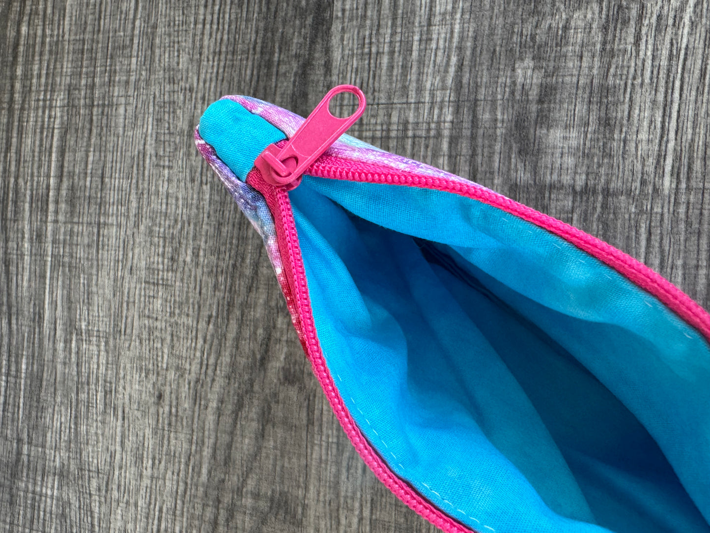 Pink Abstract ~ Quilted Zipper Wallet | Padded 100% Cotton Coin Purse | 6.5" x 4" Handmade Zipper Pouch
