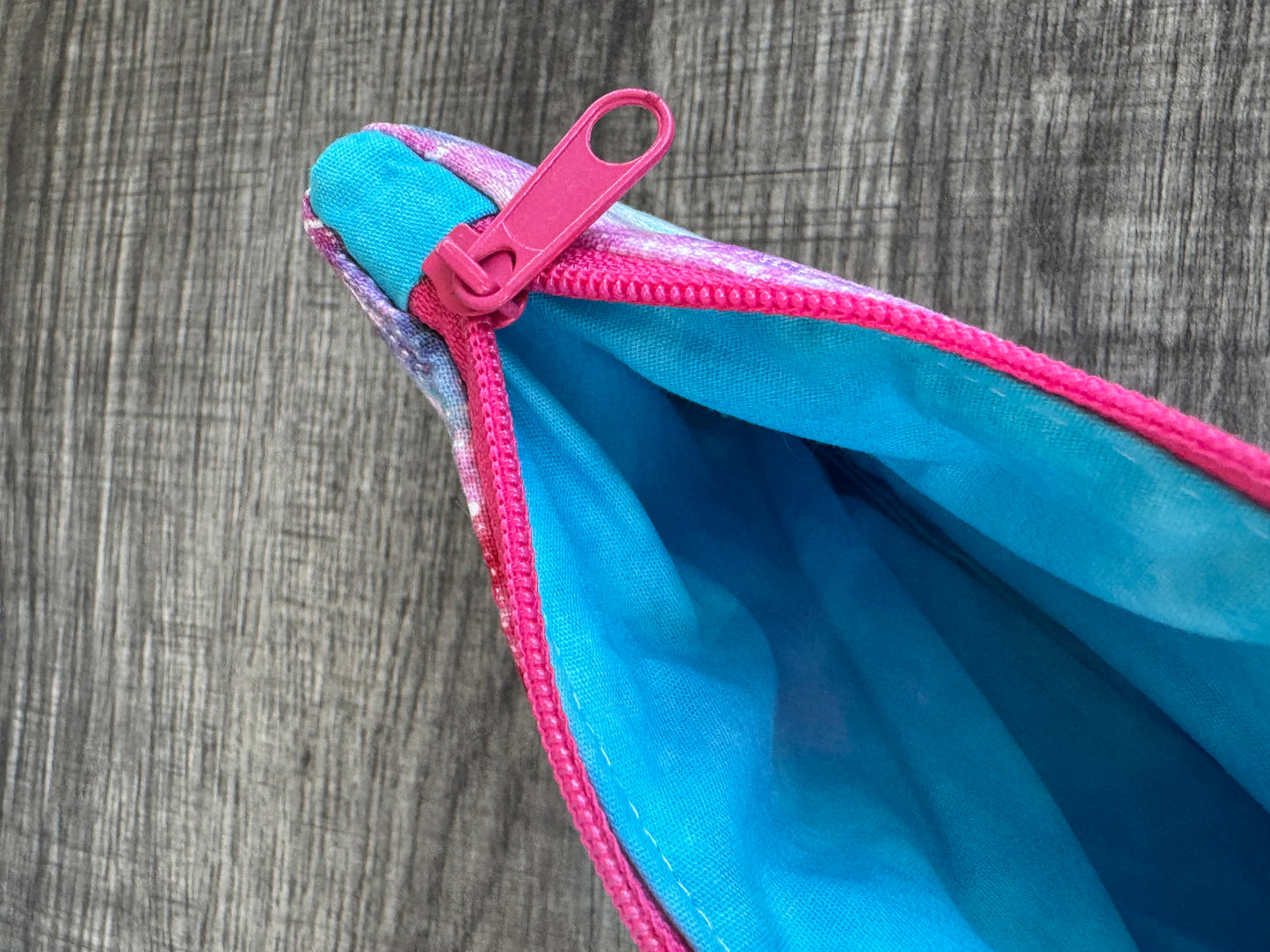 Pink Abstract ~ Quilted Zipper Wallet | Padded 100% Cotton Coin Purse | 6.5" x 4" Handmade Zipper Pouch