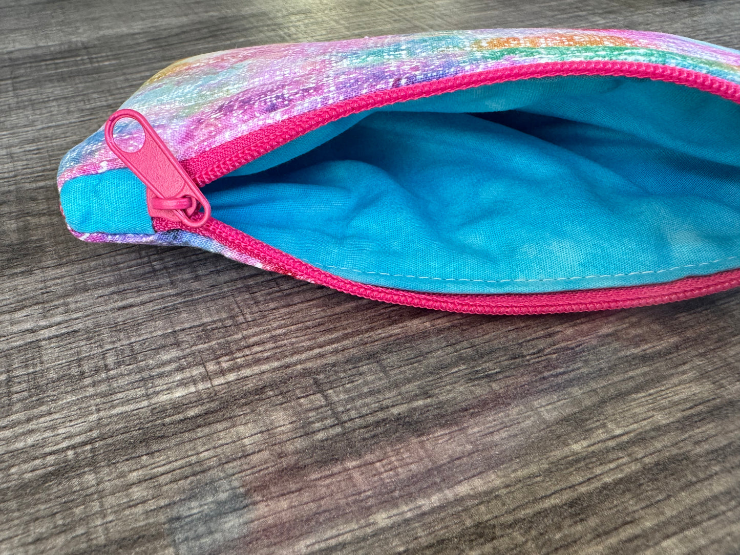 Pink Abstract ~ Quilted Zipper Wallet | Padded 100% Cotton Coin Purse | 6.5" x 4" Handmade Zipper Pouch